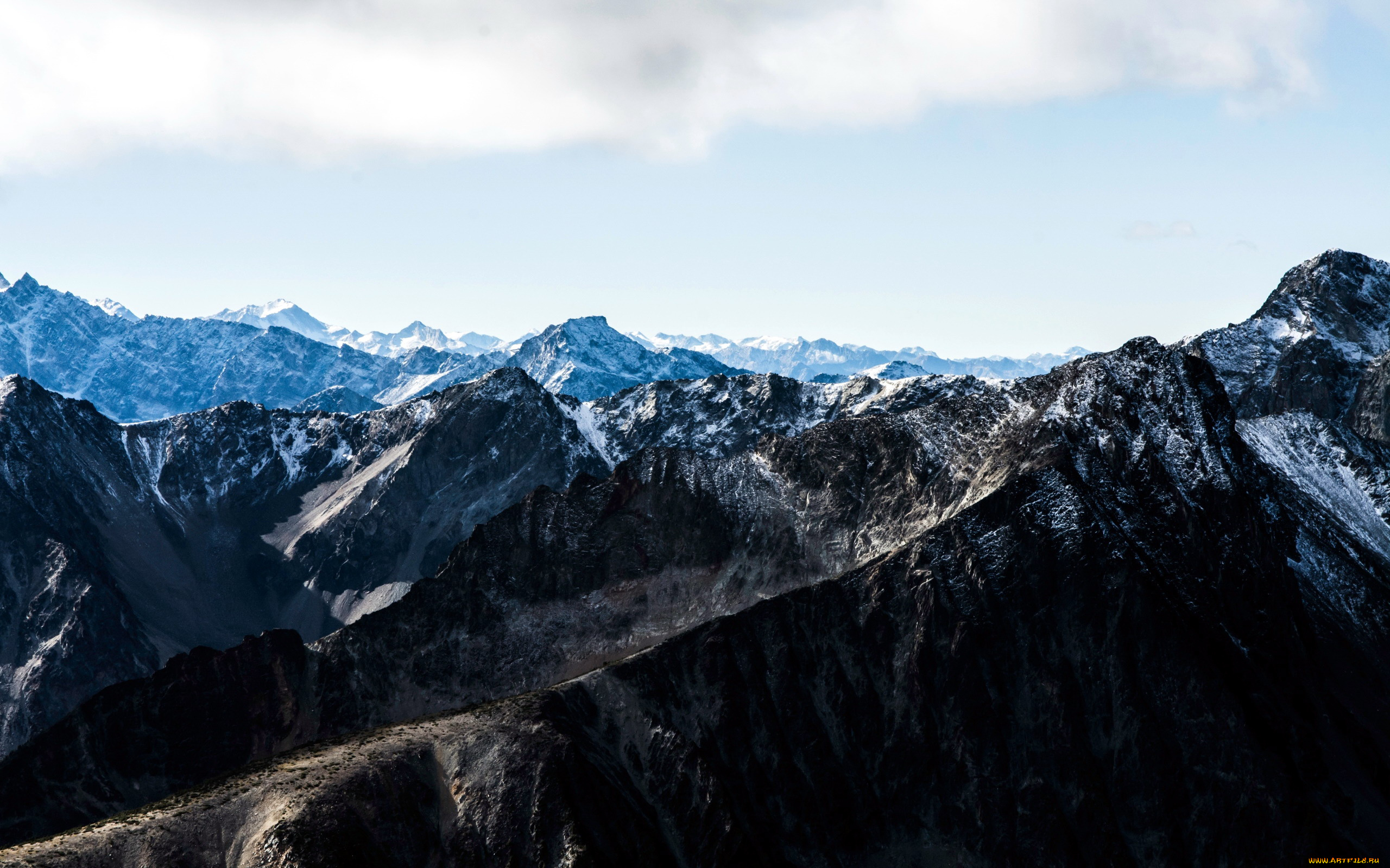 природа, горы, снег, вершины