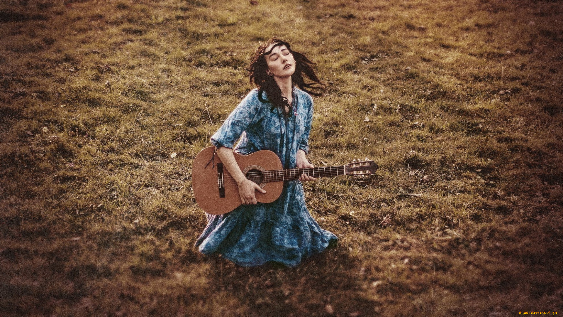 музыка, -другое, природа, гитара, девушка