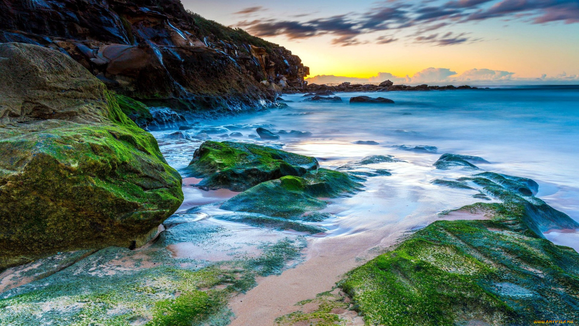 природа, побережье, скалы