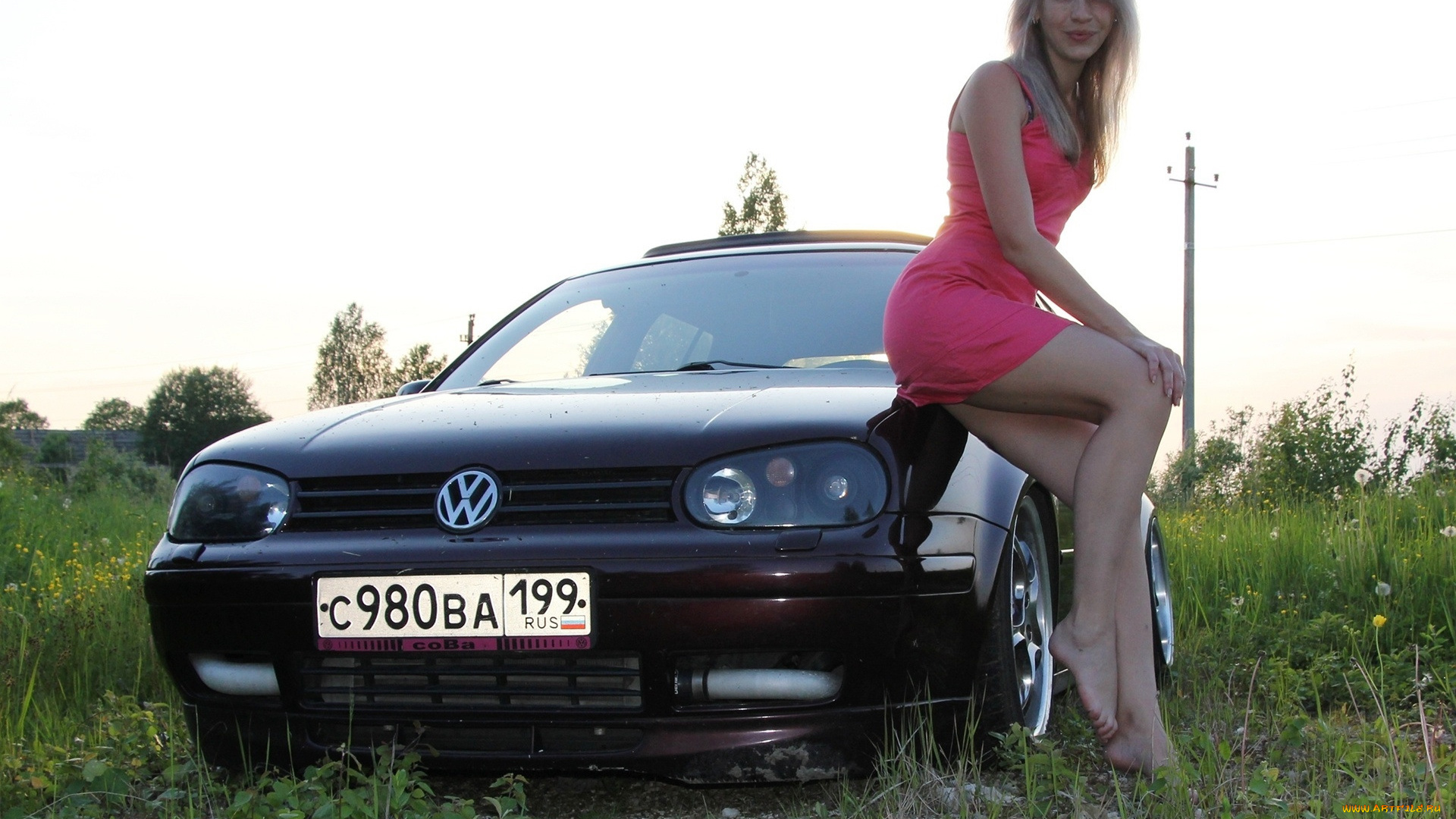 автомобили, -авто, с, девушками, volkswagen, golf