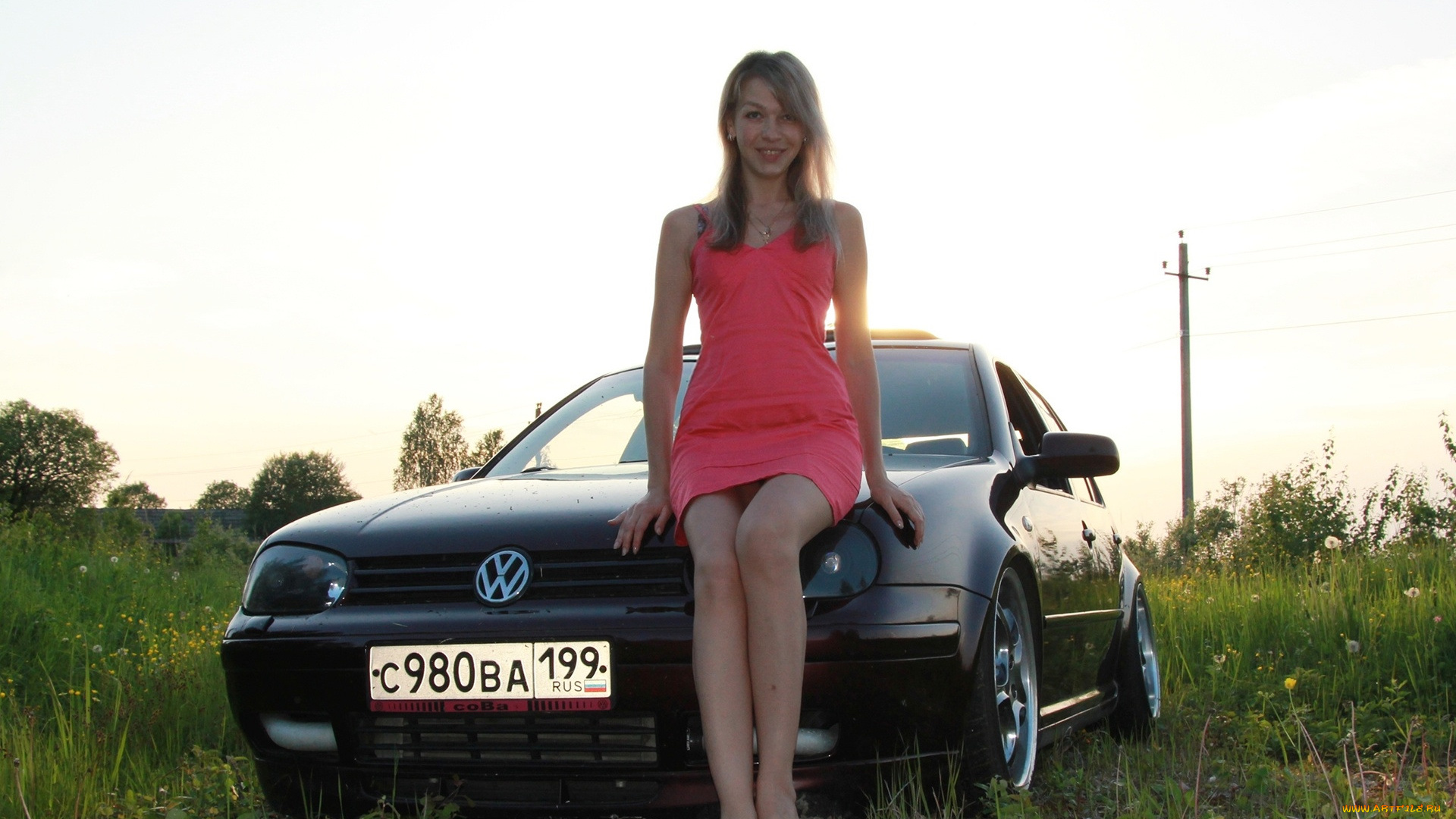 автомобили, -авто, с, девушками, volkswagen, golf