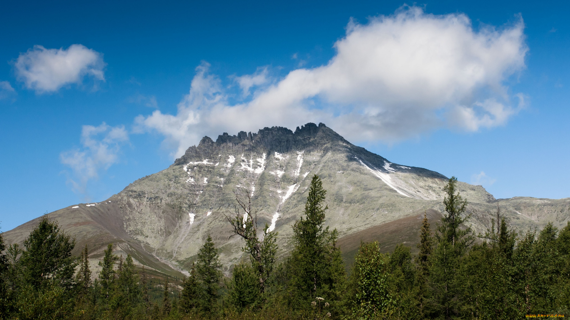 манарага, природа, горы, гора, урал, приполярный, коми, облака
