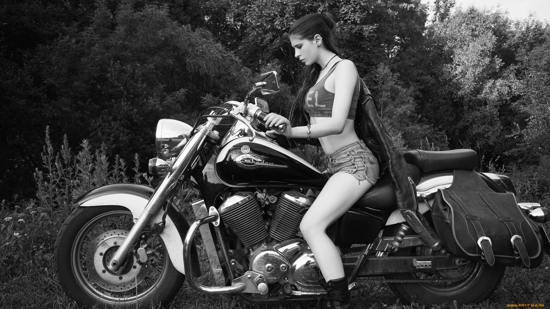 мотоциклы, мото, с, девушкой, красивая, девушка