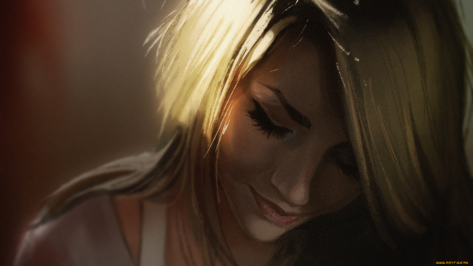 рисованное, люди, девушка, фон