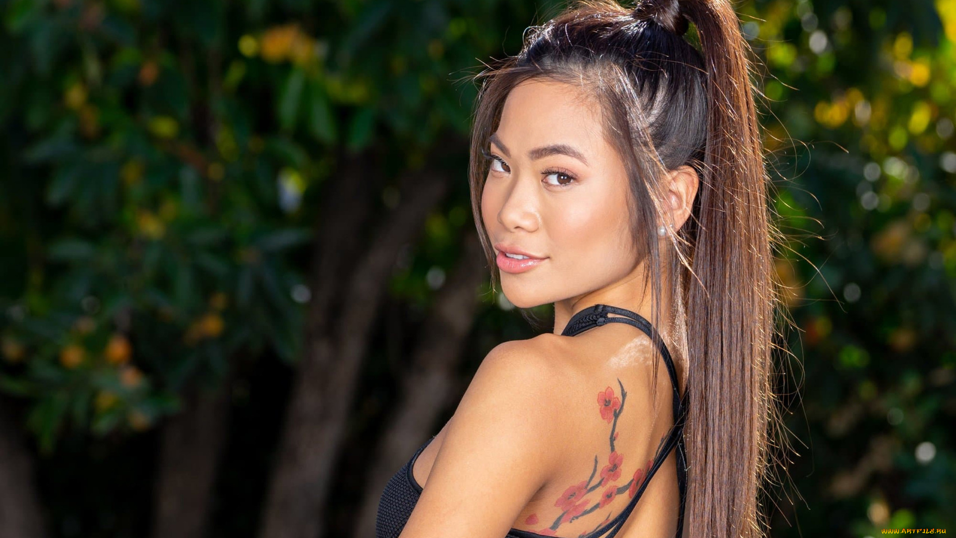 vina, sky, девушки, -, азиатки, vina, sky, флирт, девушка, брюнетка, азиатка, стройная, модель, поза, взгляд