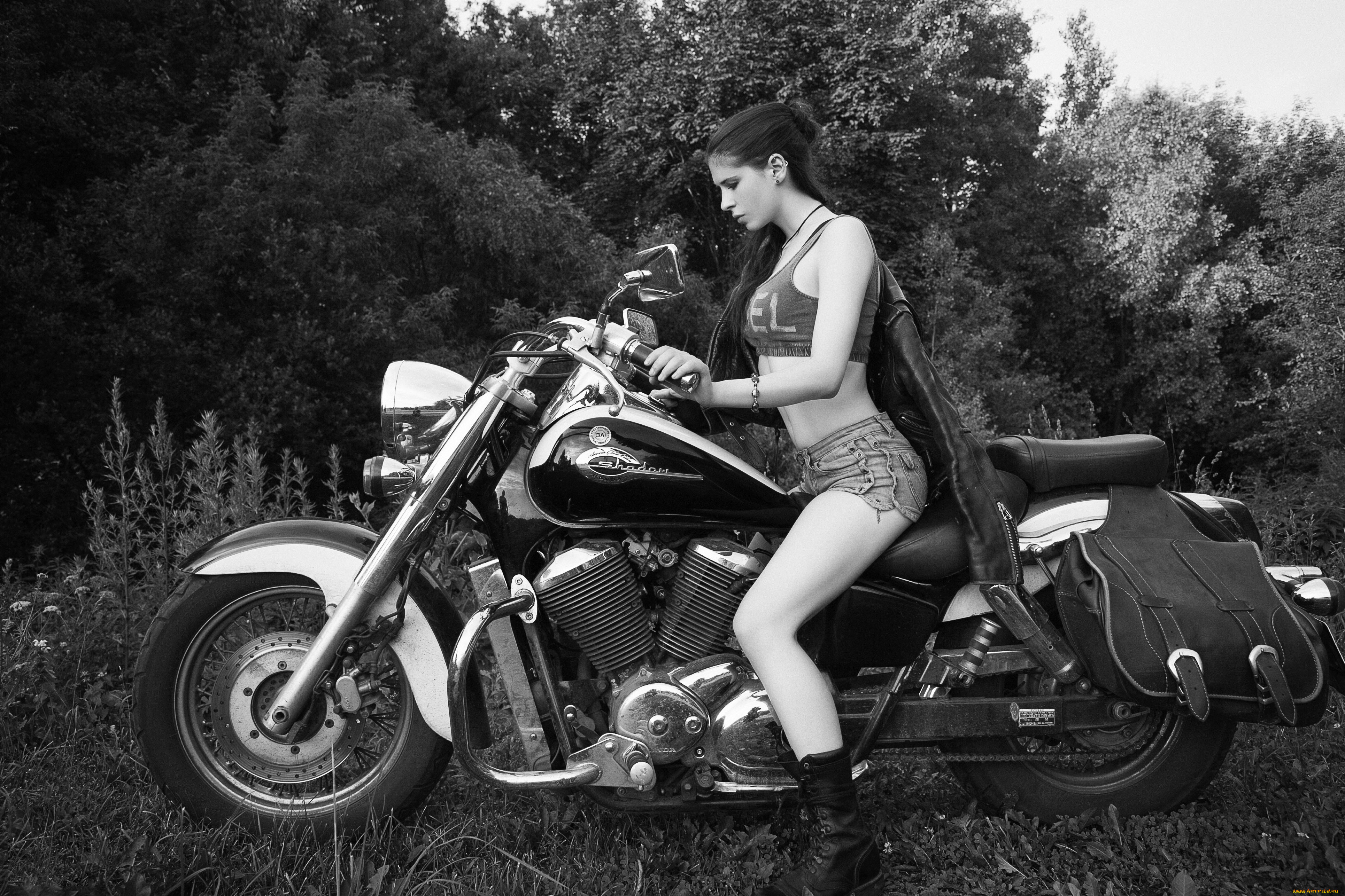 мотоциклы, мото, с, девушкой, красивая, девушка