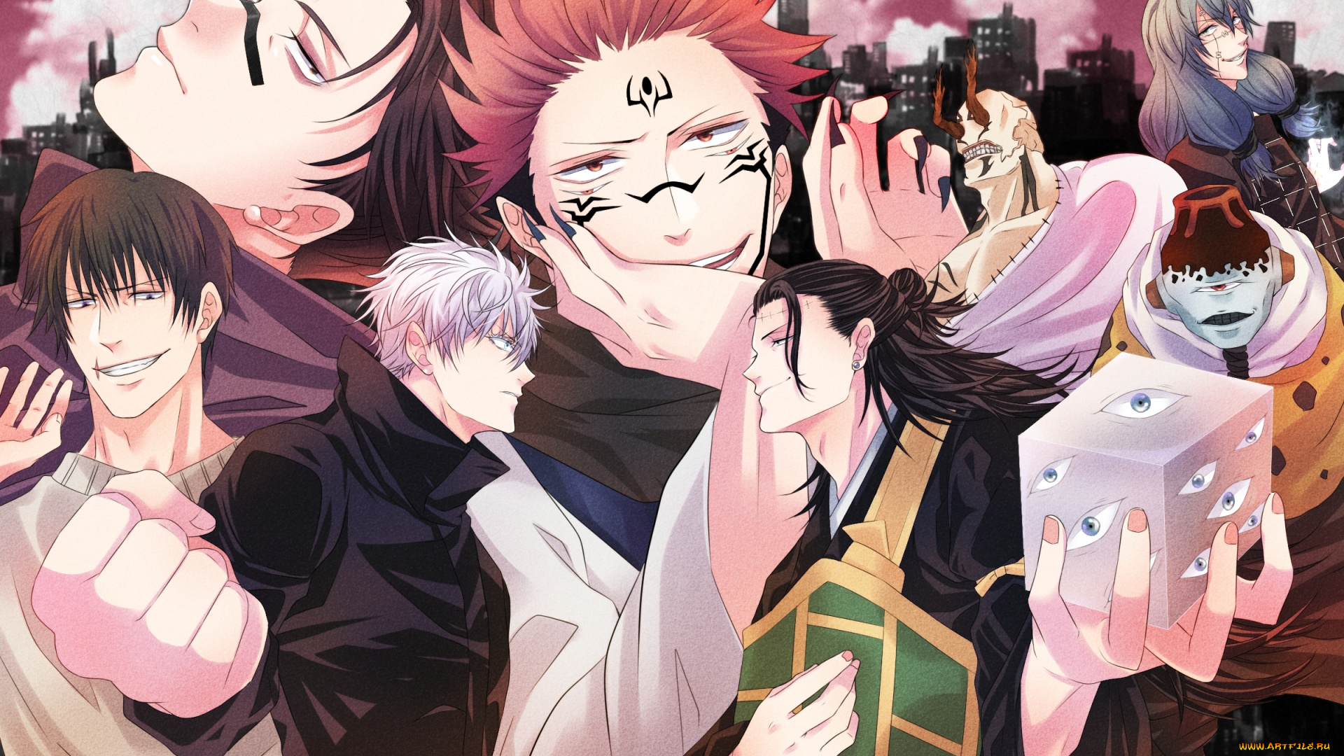 аниме, jujutsu, kaisen, магическая, битва