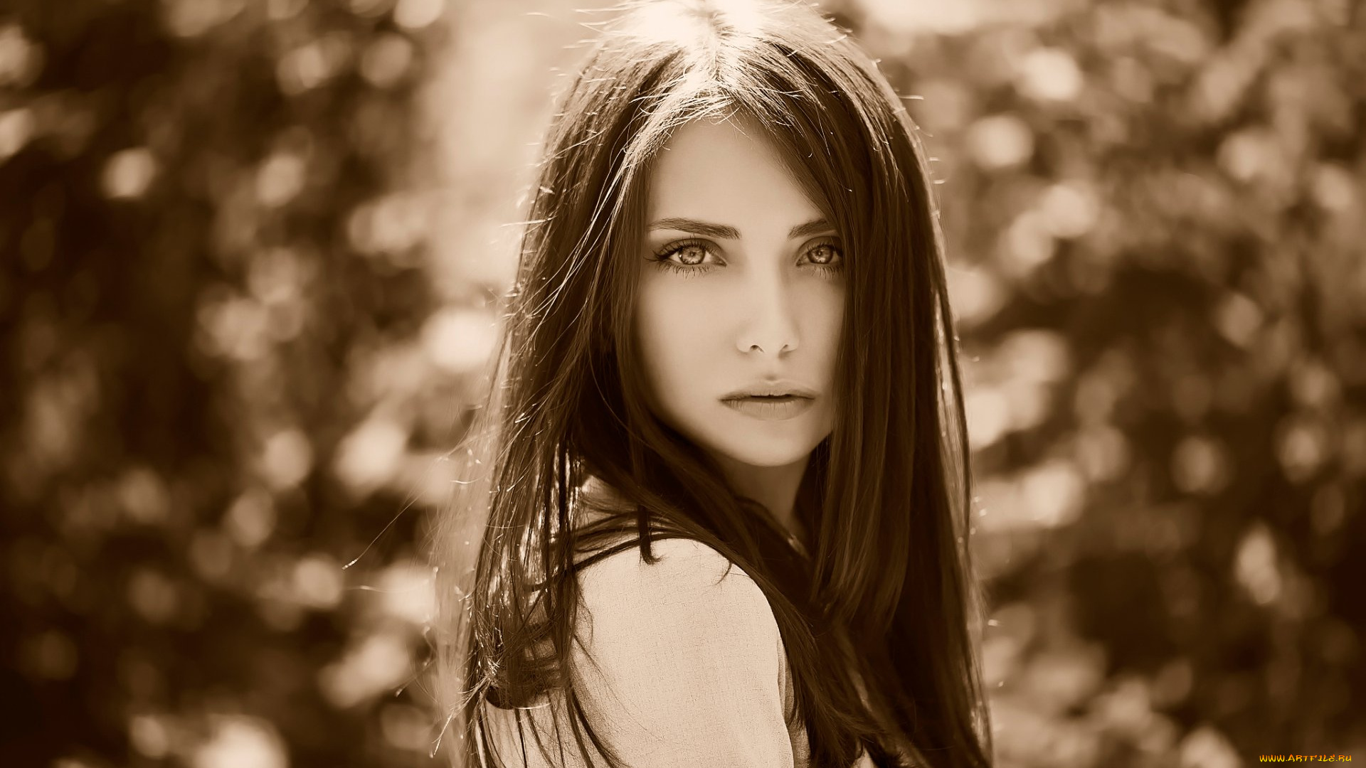 девушки, -, лица, , портреты, лицо, черно-белая