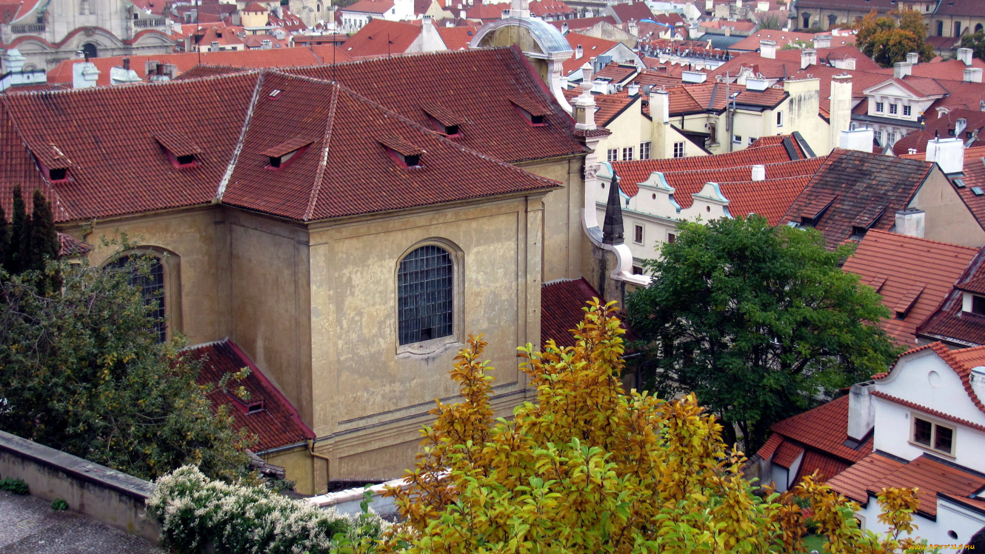 города, прага, , чехия, панорама