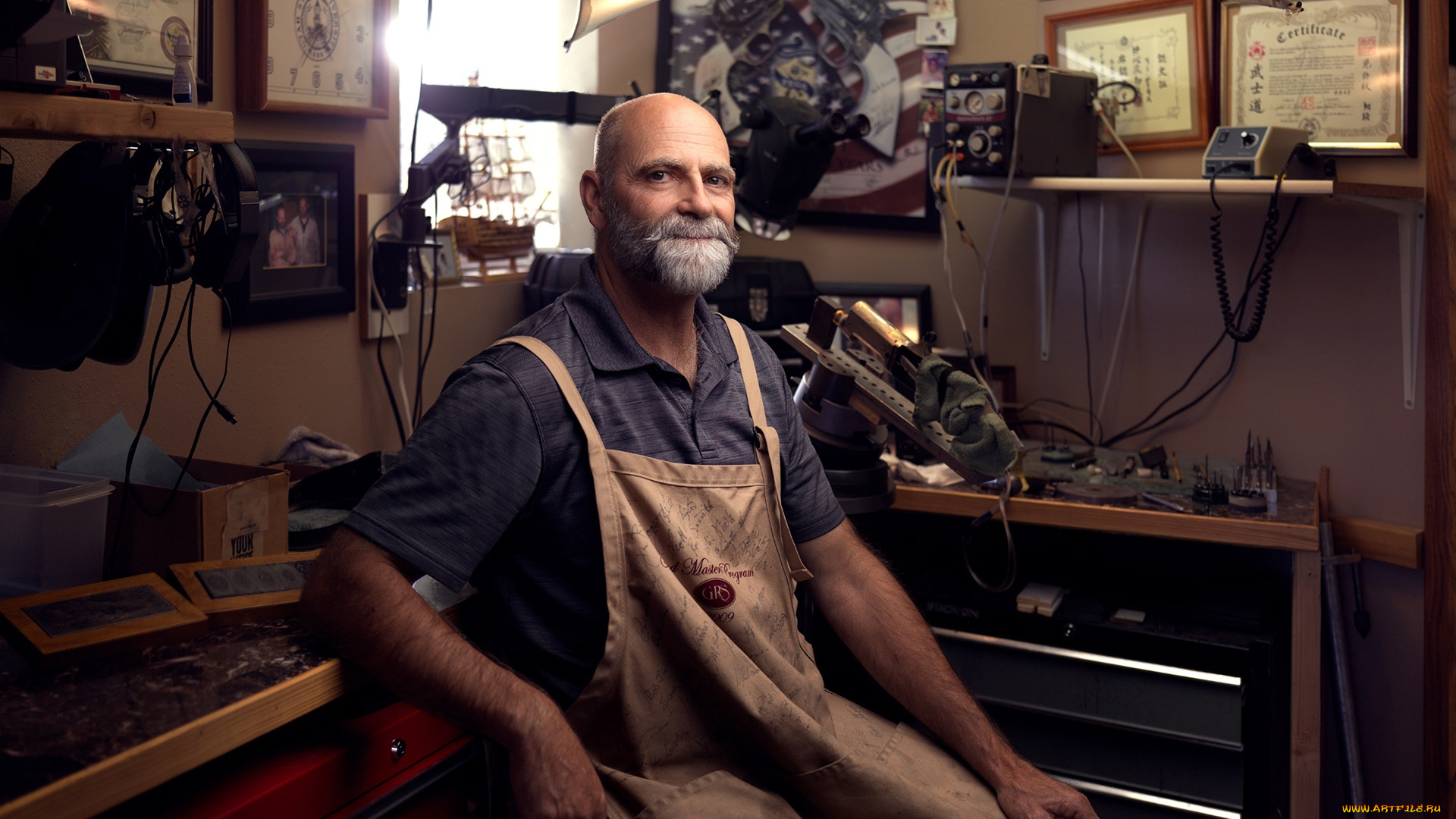 мужчины, -, unsort, мастер, борода, фартук