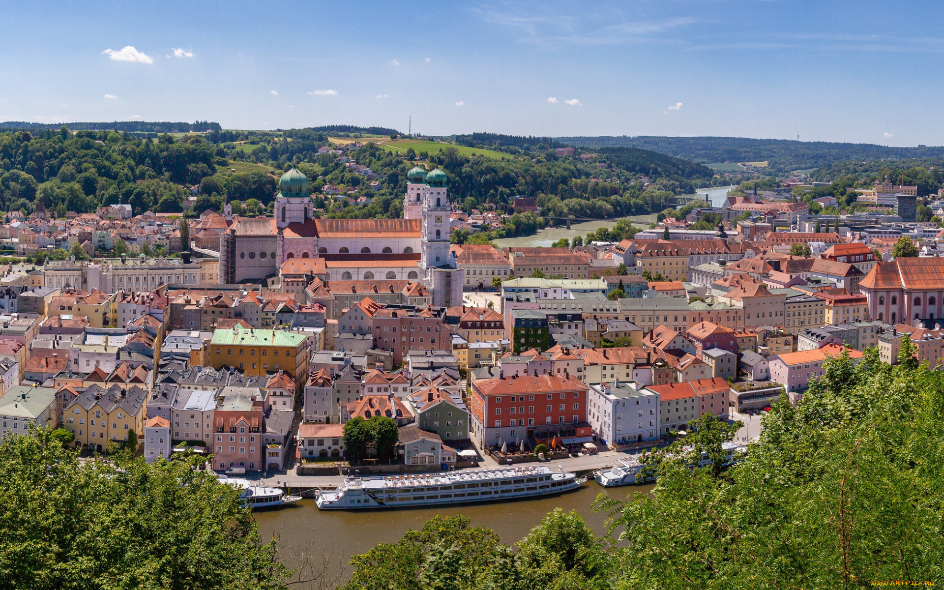 passau, germany, города, -, панорамы