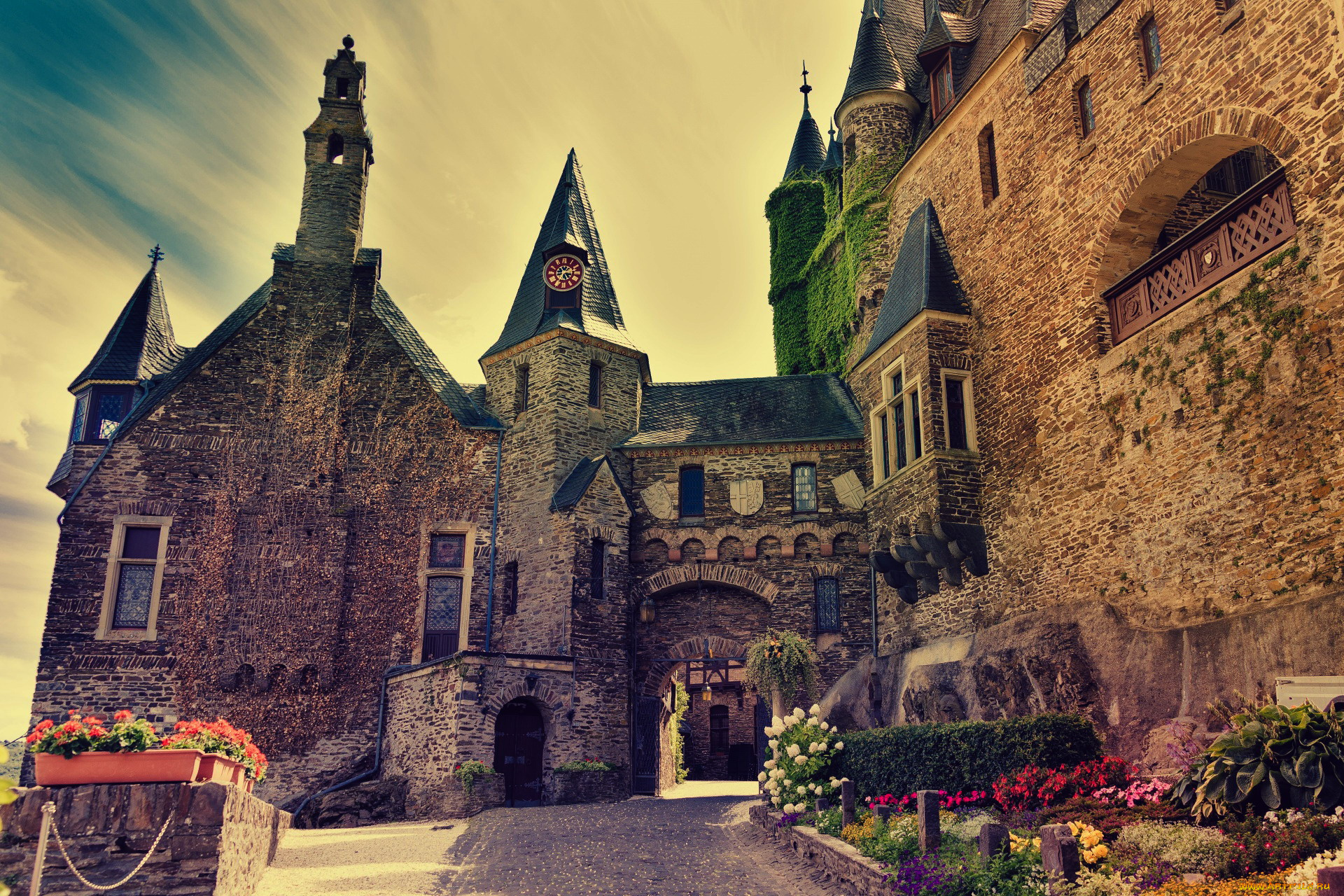 города, кохем, , германия, замок