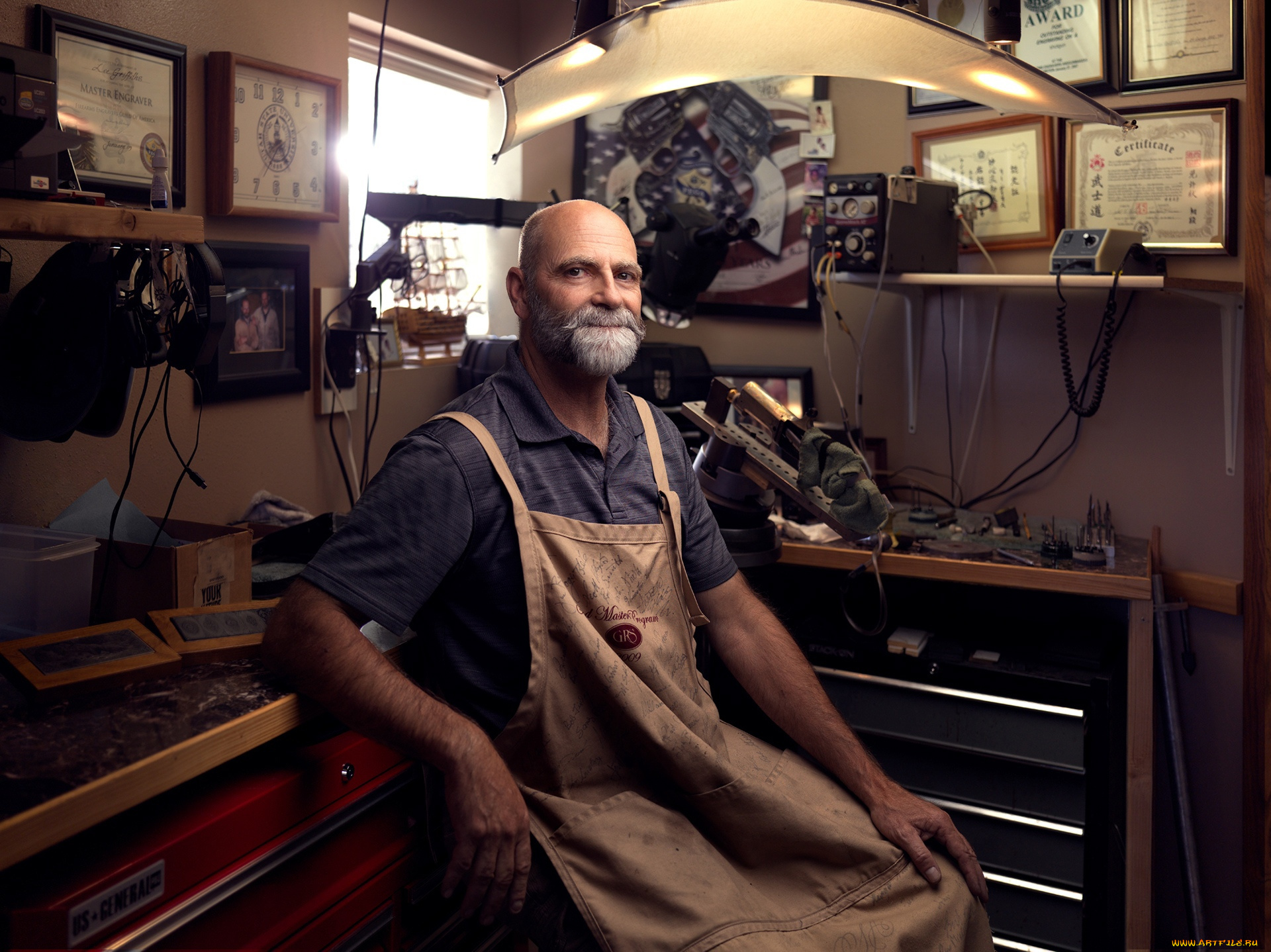 мужчины, -, unsort, мастер, борода, фартук