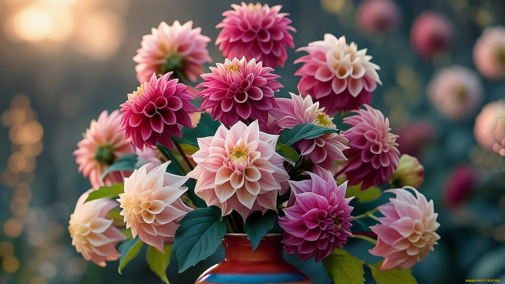 3д, графика, цветы, , flowers, георгины