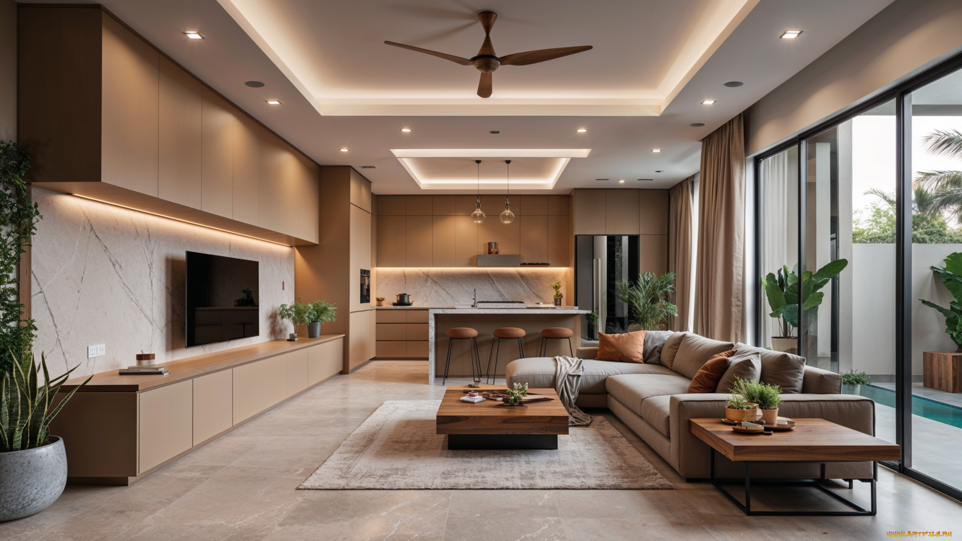 3д, графика, реализм, , realism, гостиная, мебель