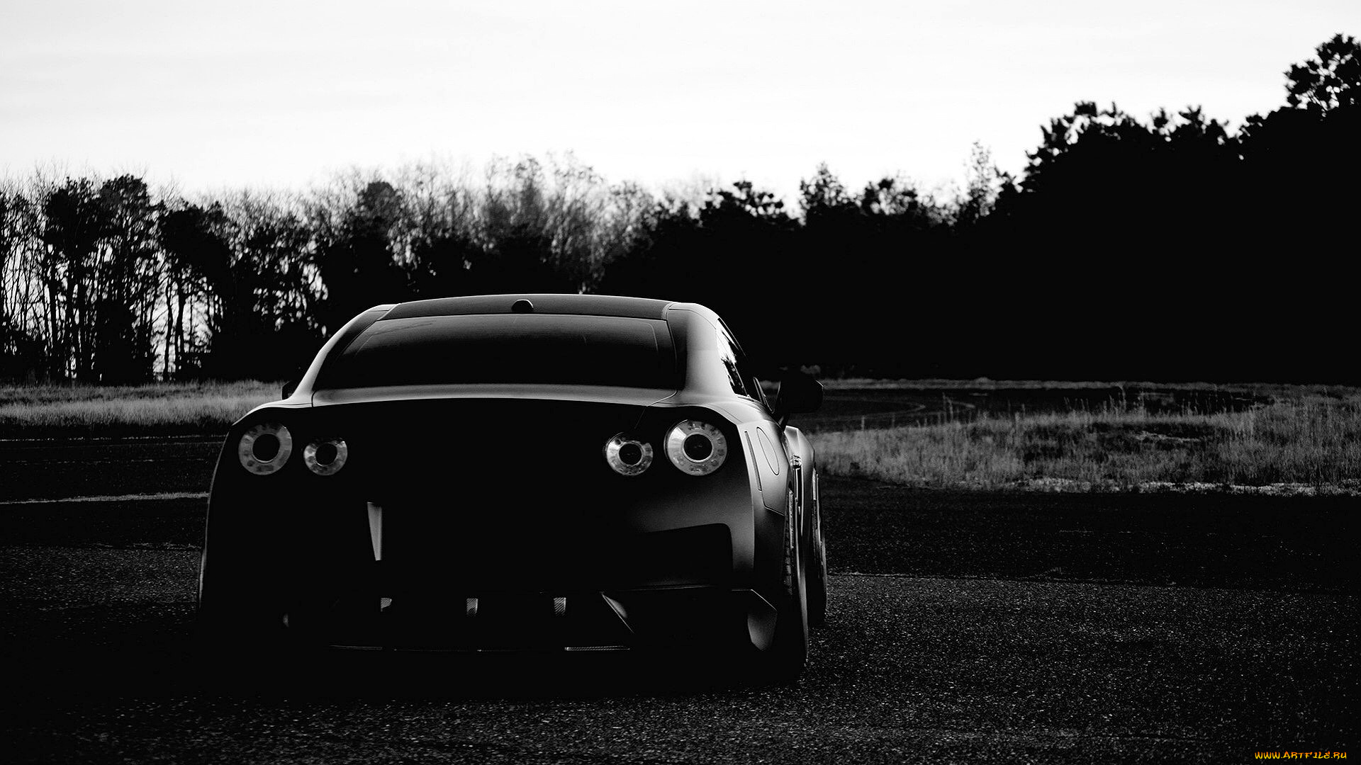 nissan, gt-r, автомобили, nissan, datsun, черный, дорога, деревья