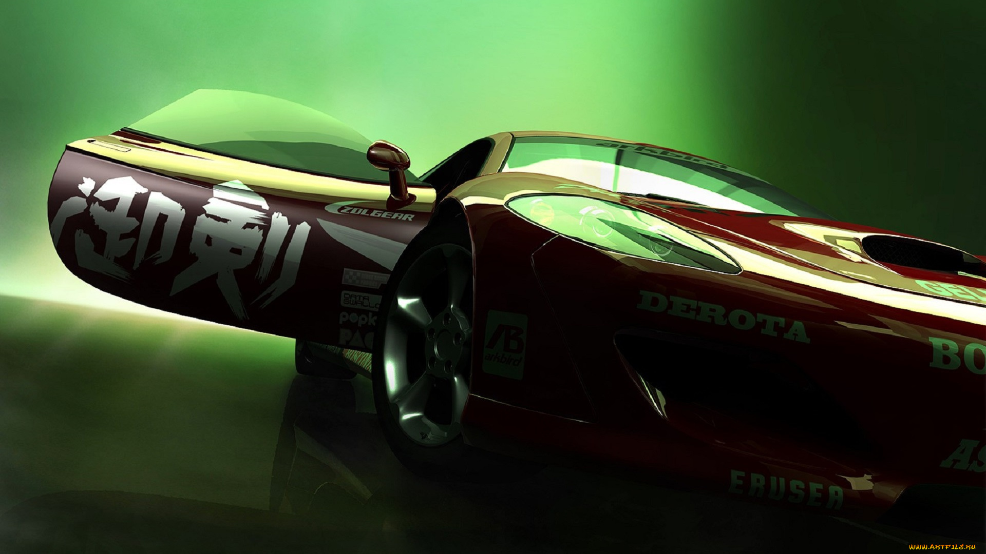 видео, игры, ridge, racer, 6, машина, красная, дверь