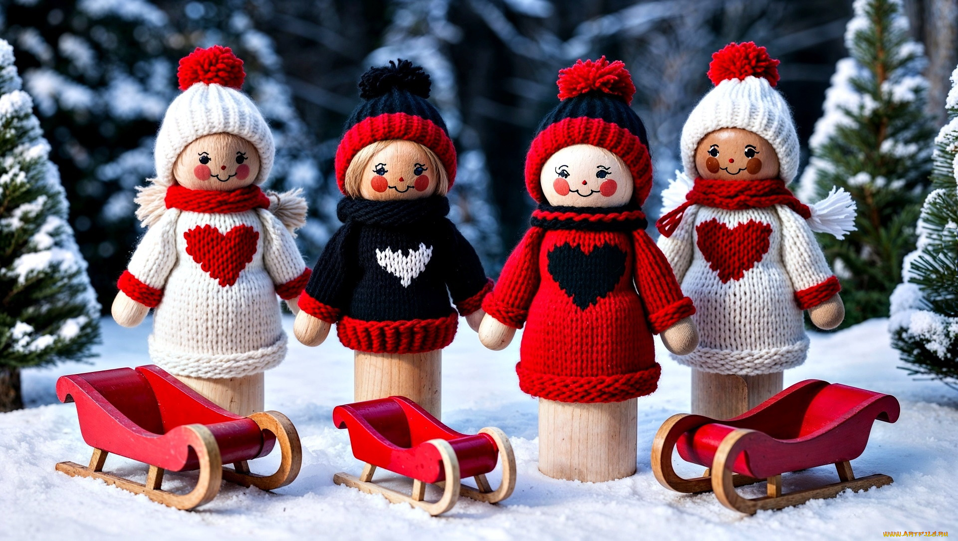 3д, графика, праздники, , holidays, деревянные, куколки, фигурки