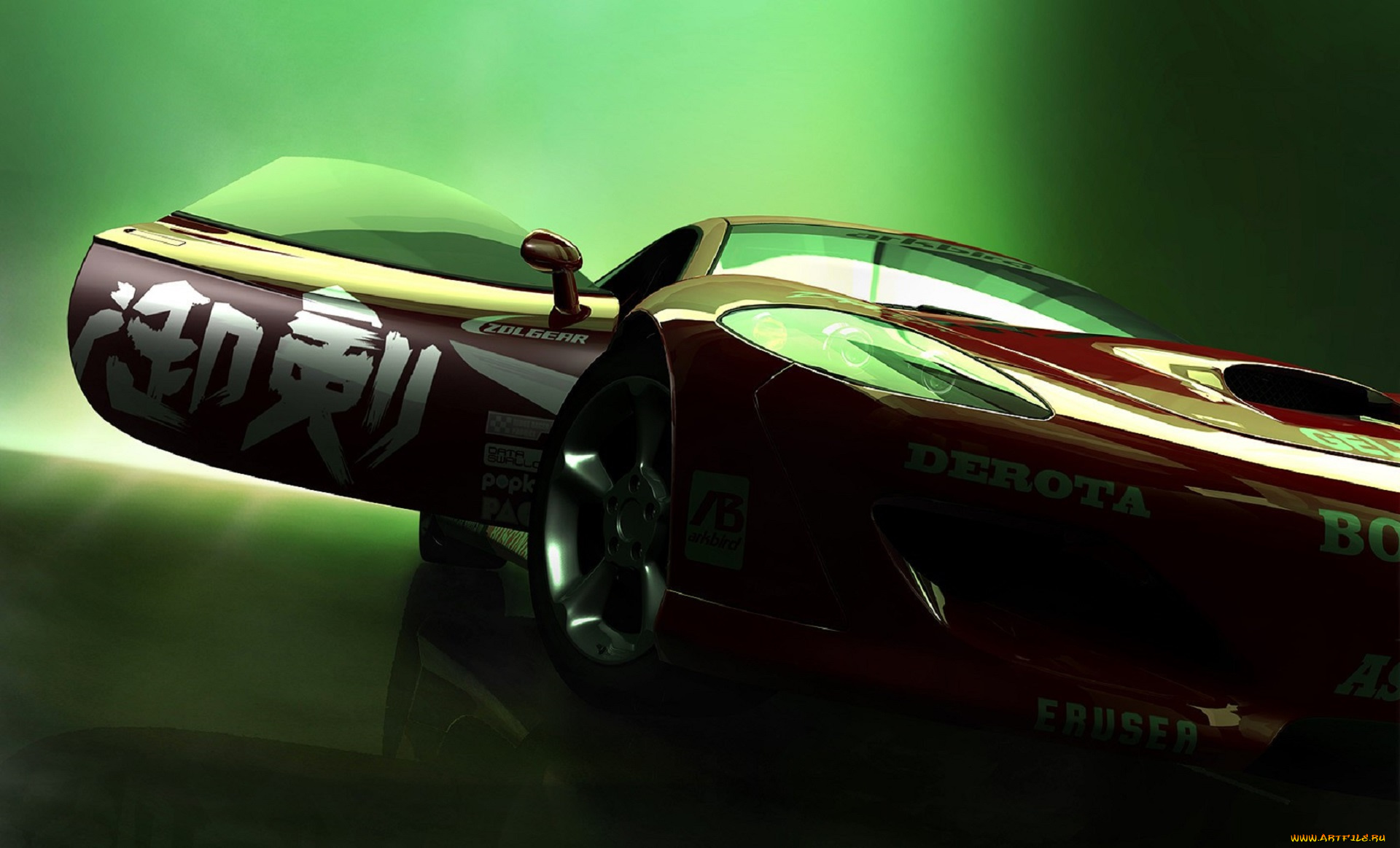 видео, игры, ridge, racer, 6, машина, красная, дверь