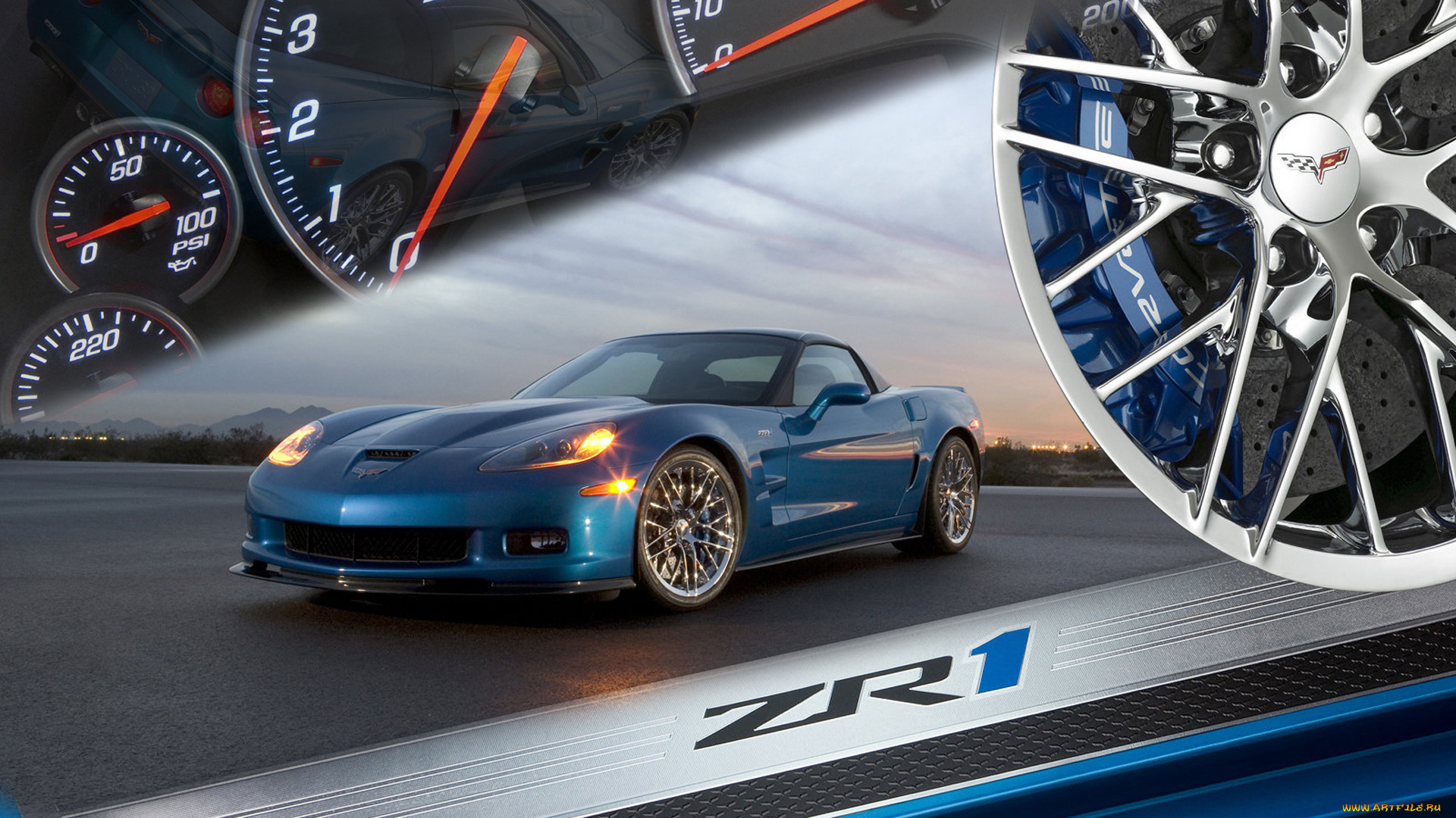 chevrolet, corvette, zl1, автомобили, спидометр, синий