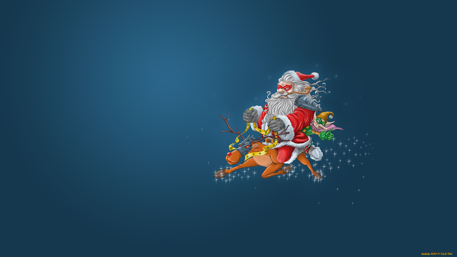праздничные, дед, мороз, злой, санта, олень, эльф