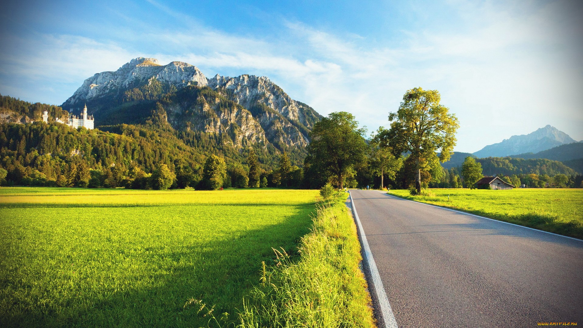 природа, дороги, поле, дорога