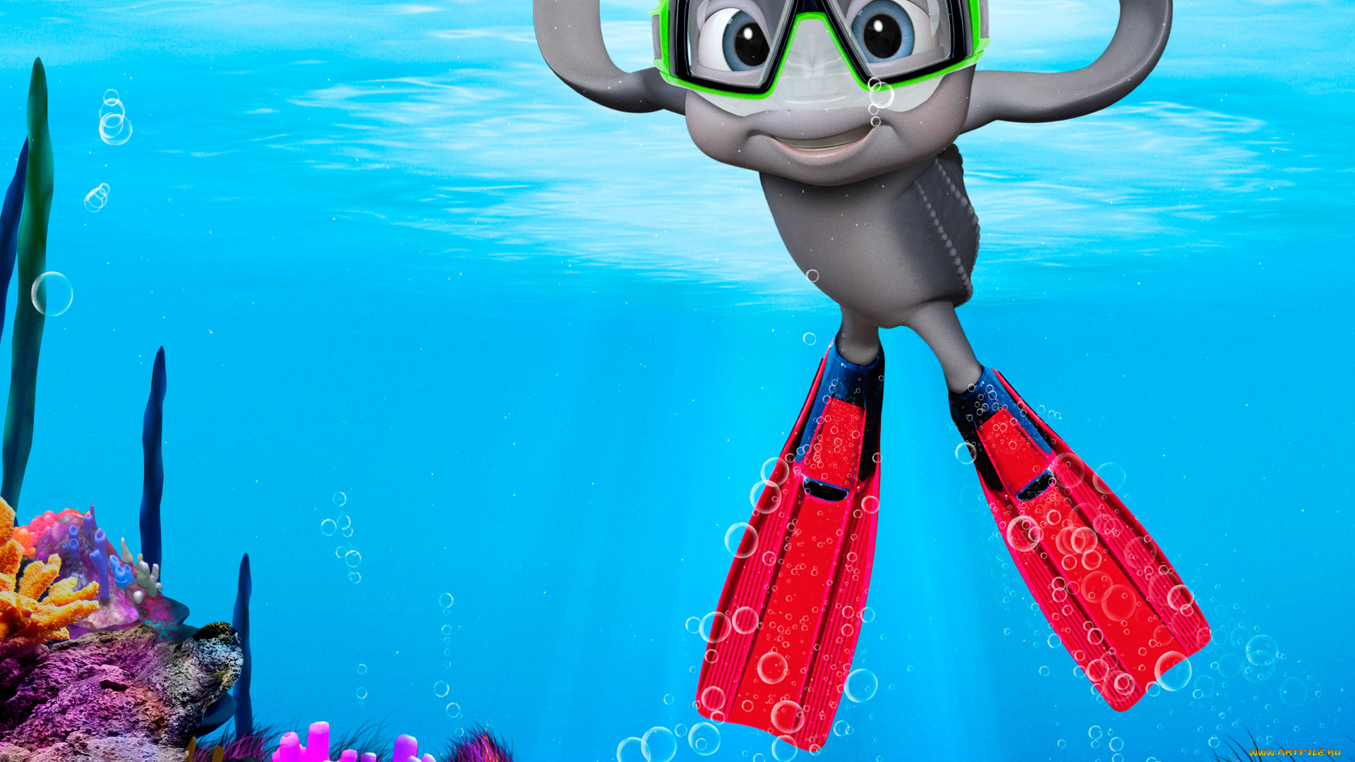 шевели, ластами, мультфильмы, sammy`s, avonturen, вода, sammys, 2, черепашка, кораллы