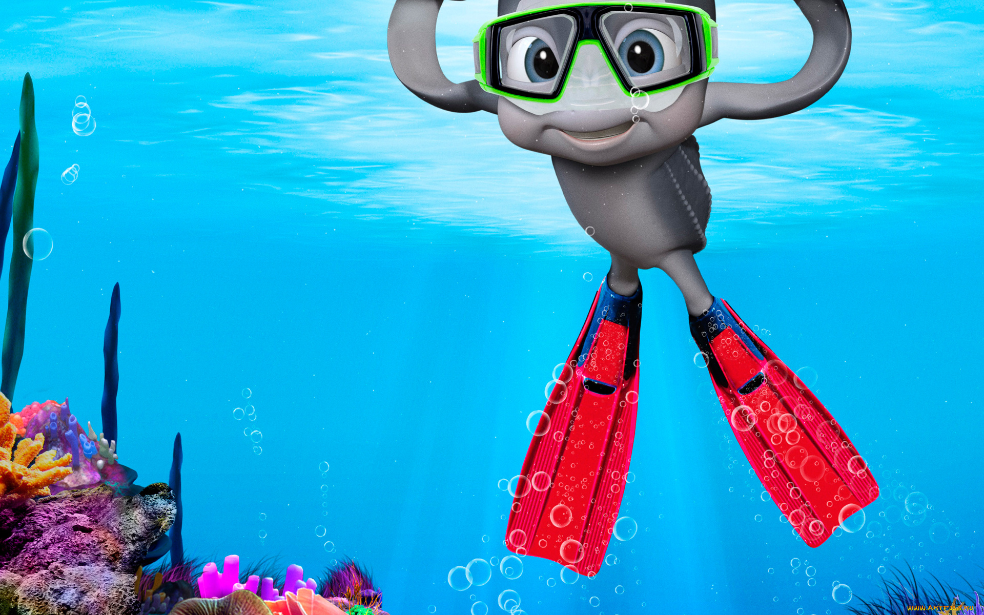 шевели, ластами, мультфильмы, sammy`s, avonturen, вода, sammys, 2, черепашка, кораллы