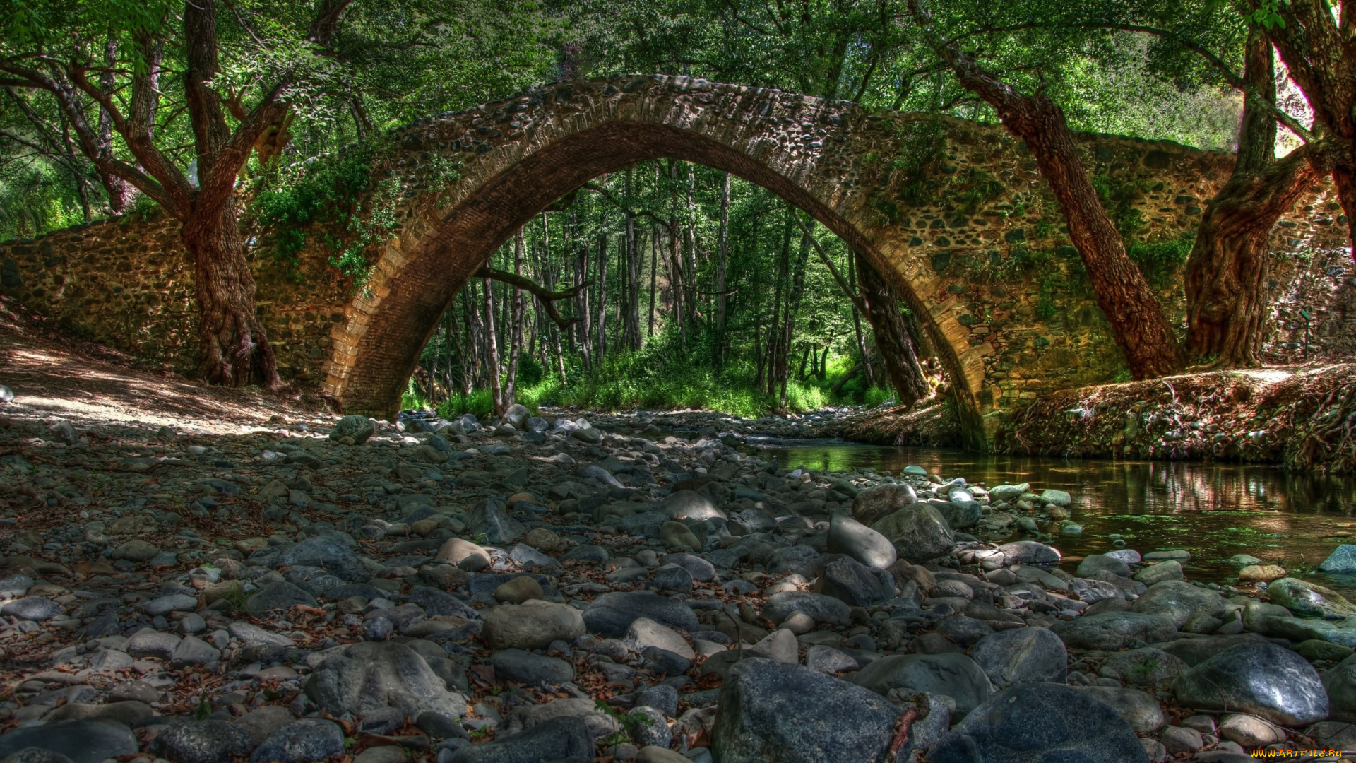 cyprus, troodos, mountain, venetian, bridges, природа, реки, озера, река, лес, камни, мост