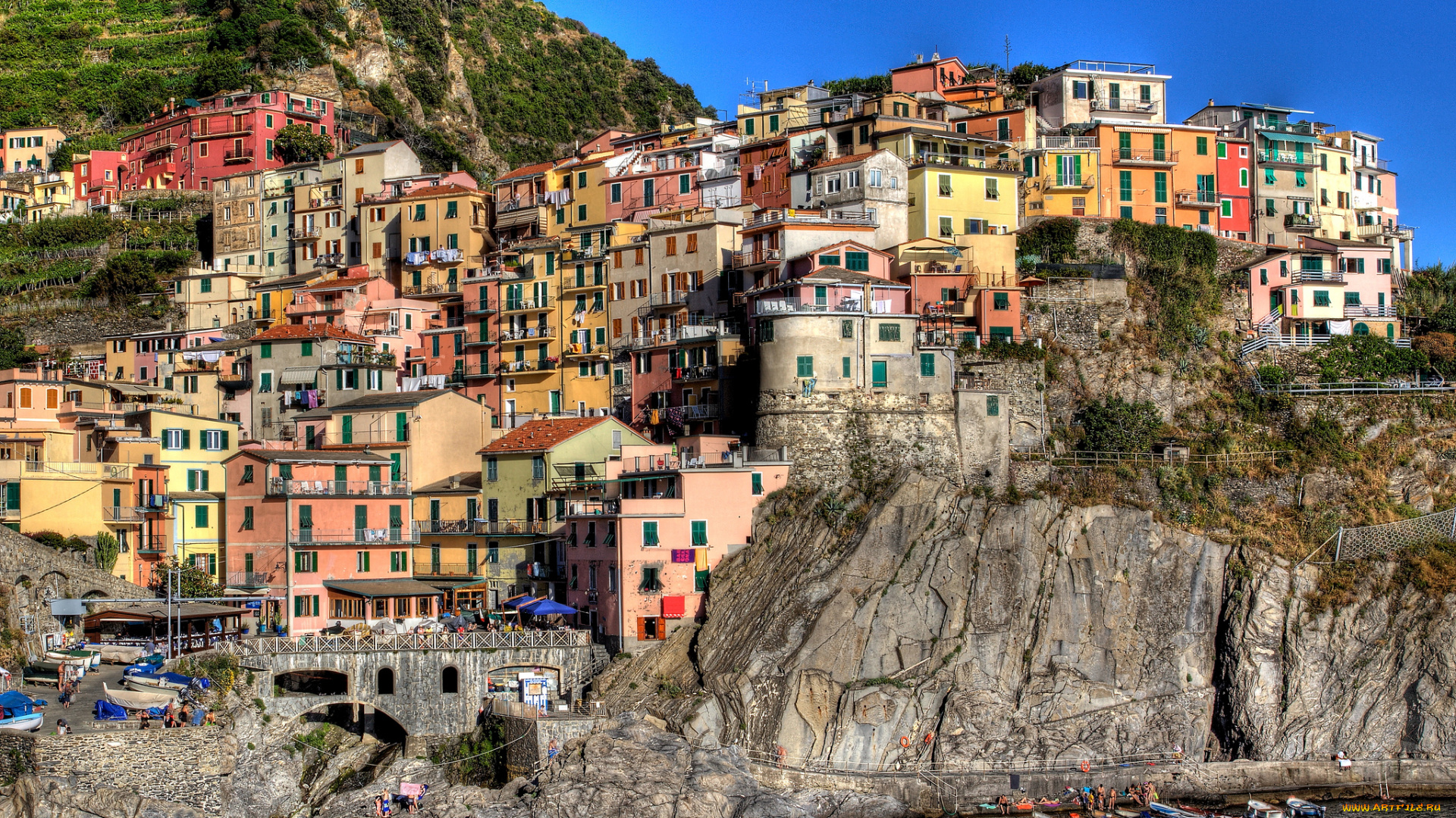 manarola, cinque, terre, italy, города, амальфийское, лигурийское, побережье, италия, манарола, Чинкве-терре, скала, дома, здания