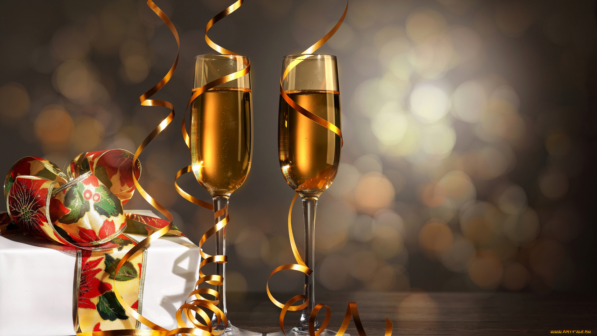 праздничные, угощения, бокалы, игристое, вино, шампанское