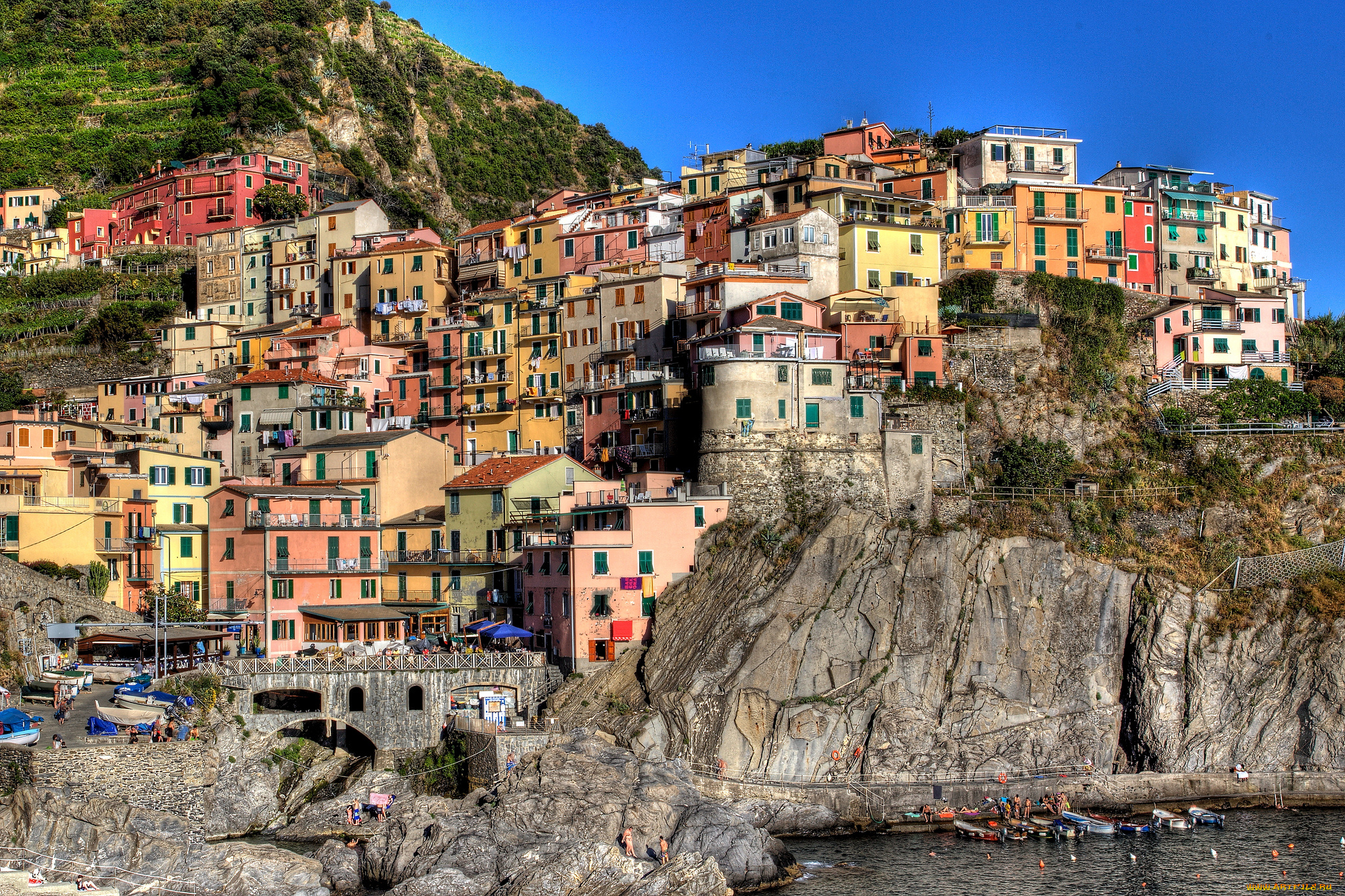 manarola, cinque, terre, italy, города, амальфийское, лигурийское, побережье, италия, манарола, Чинкве-терре, скала, дома, здания
