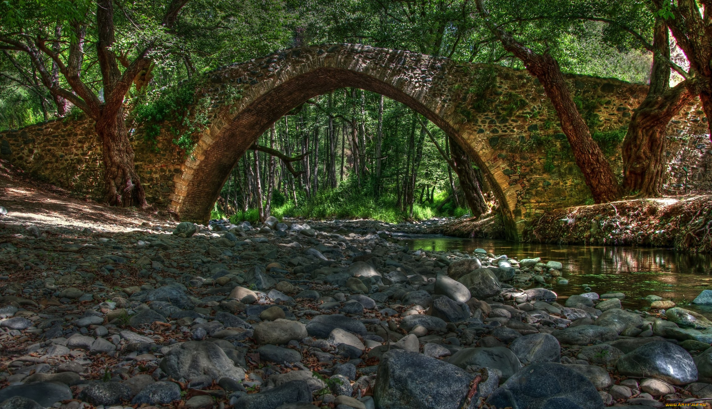 cyprus, troodos, mountain, venetian, bridges, природа, реки, озера, река, лес, камни, мост