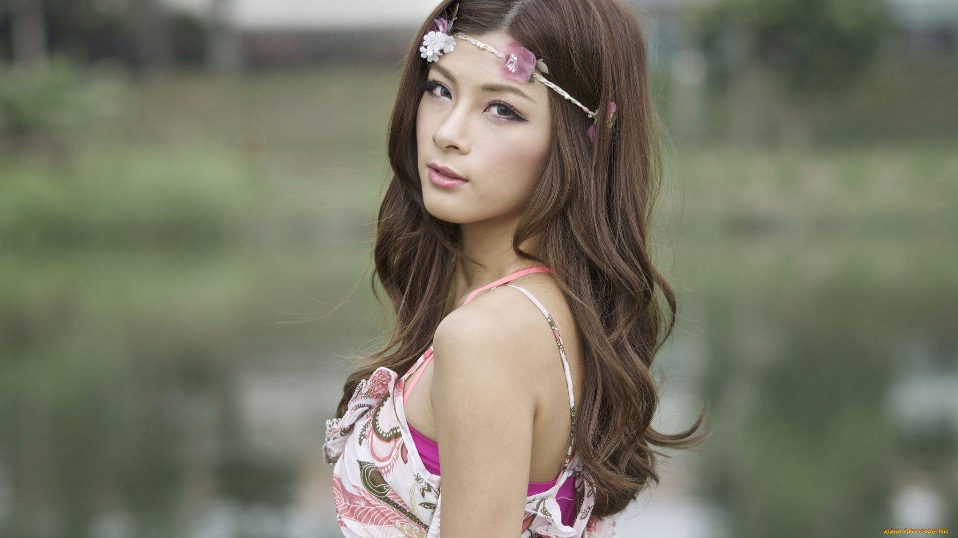 девушки, fion, lau, прическа, взгляд, лицо