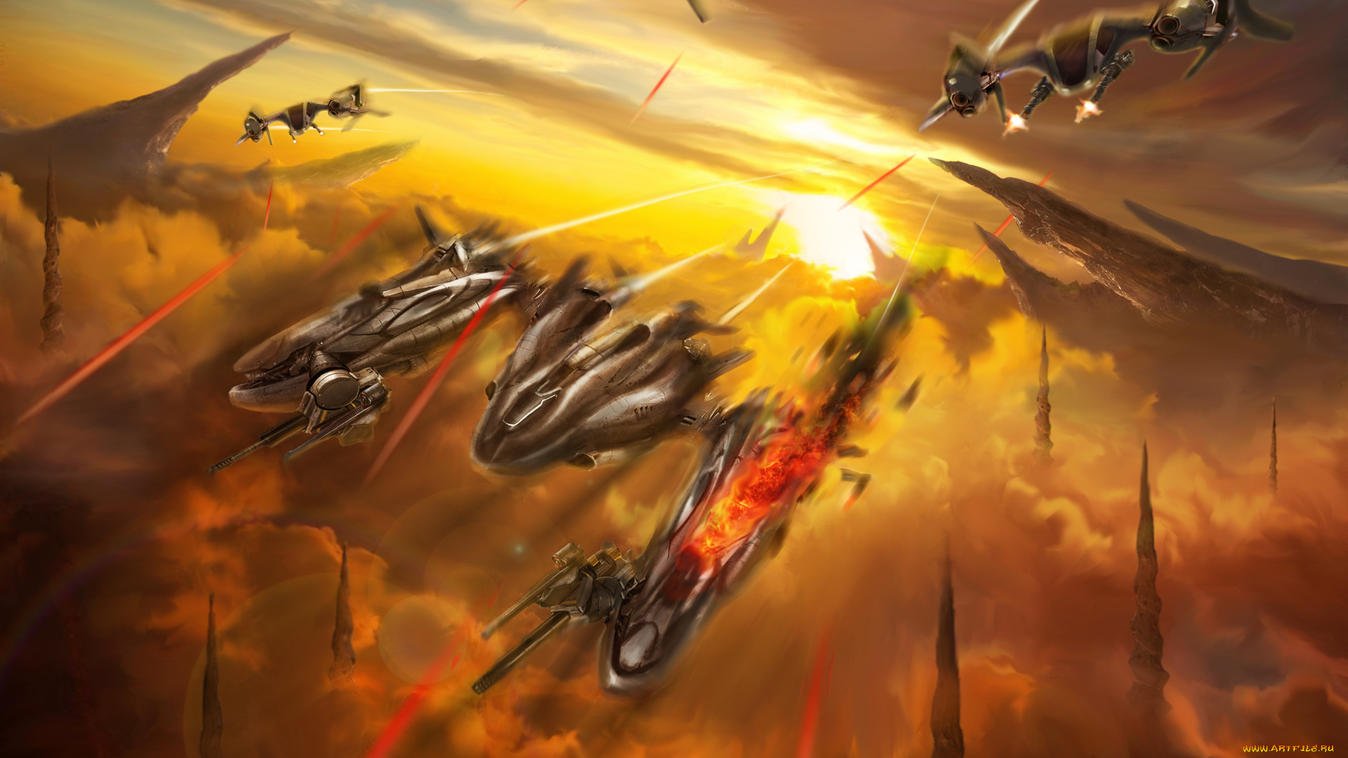 фэнтези, космические, корабли, , звездолеты, , станции, космос, бой