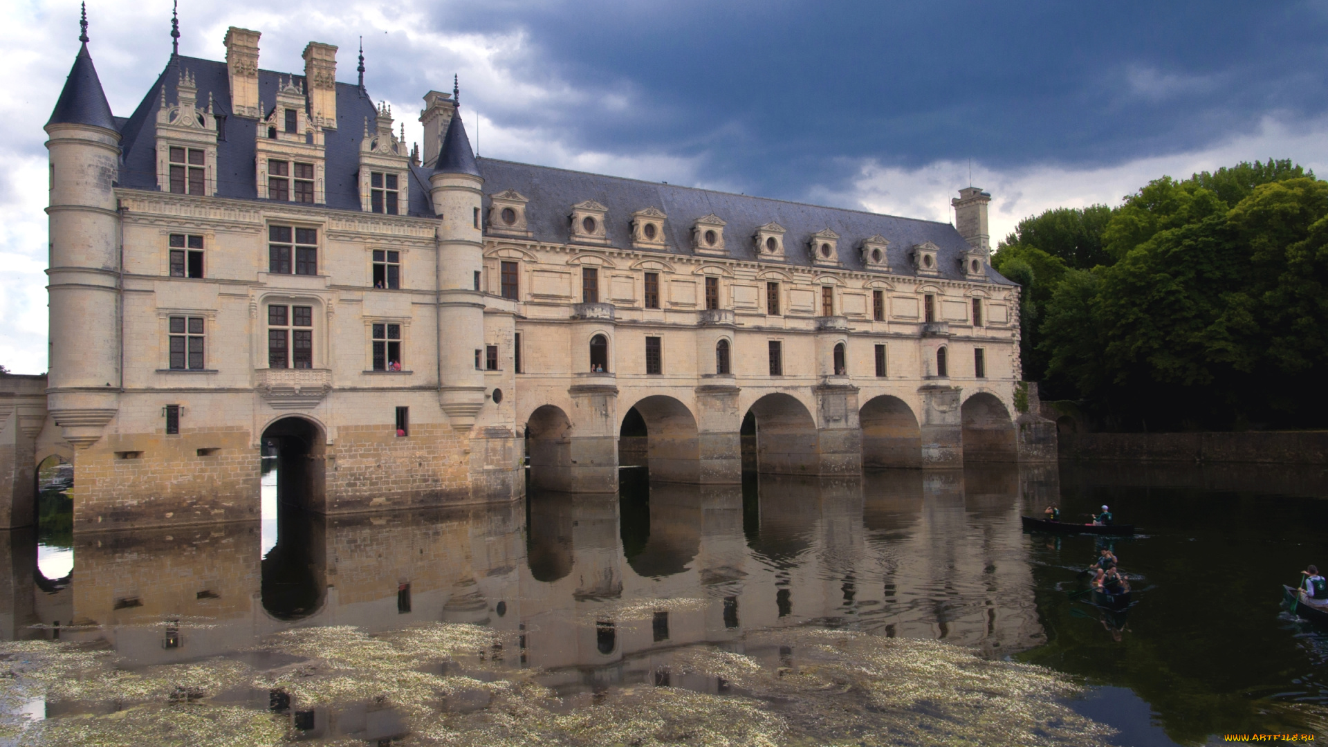 замок, шенонсо, города, замки, франции, река