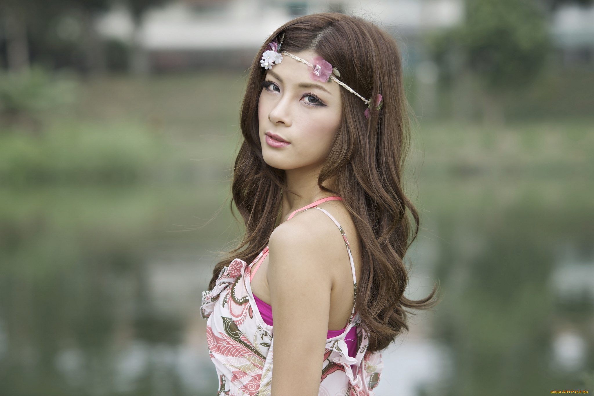 девушки, fion, lau, прическа, взгляд, лицо