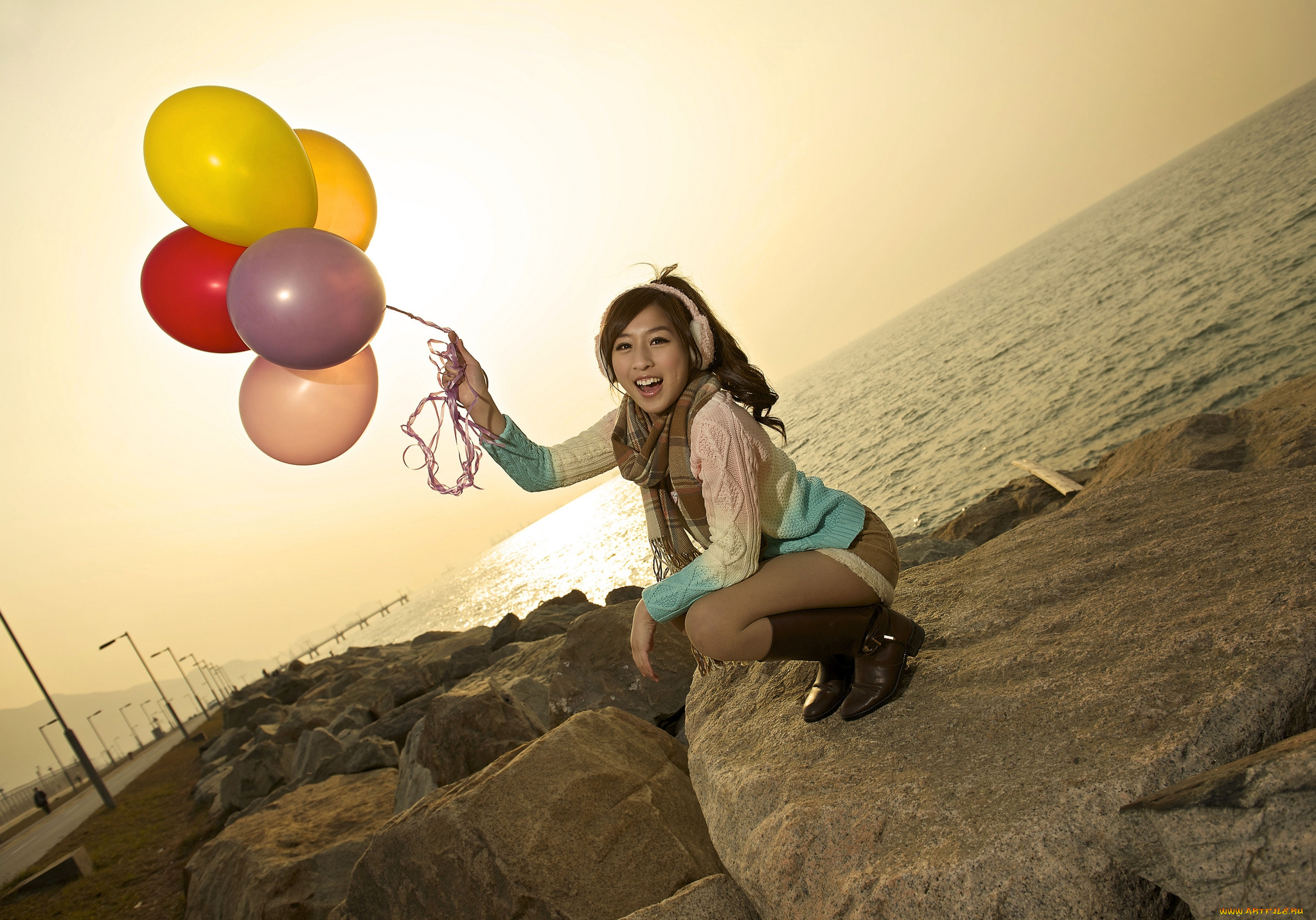 tiffie, siu, девушки, -unsort, , азиатки, смех, шарики, взгляд