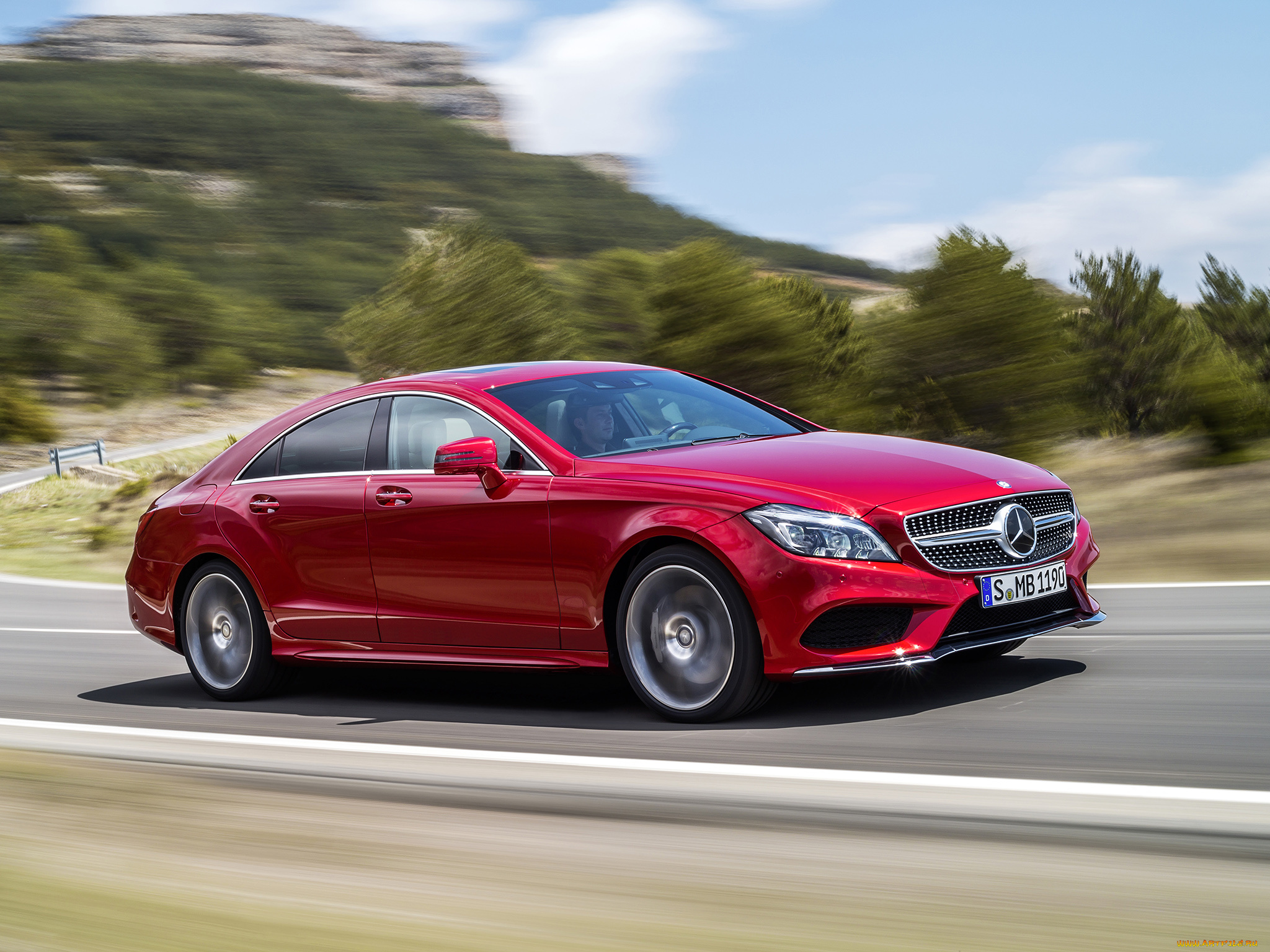 автомобили, mercedes-benz, 2014, г, с218, package, sports, amg, красный, 4matic, cls, 500