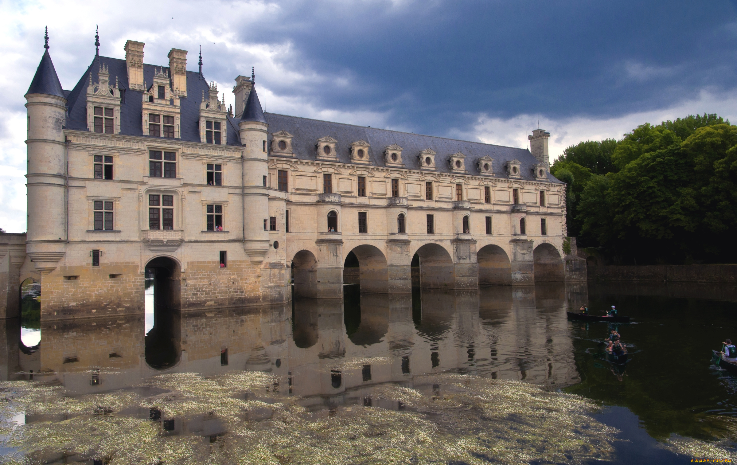 замок, шенонсо, города, замки, франции, река