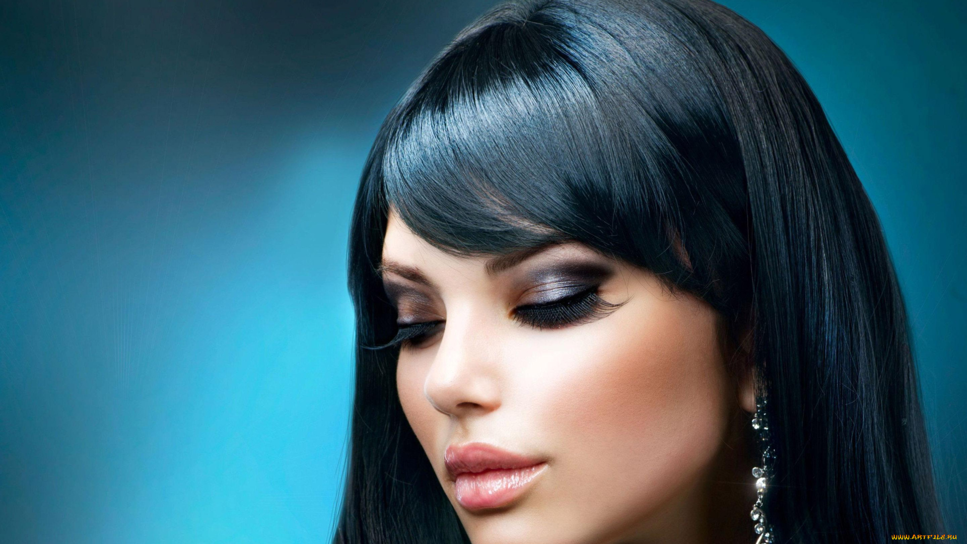 девушки, анна, субботина, серьги, ресницы, лицо, модель, брюнетка