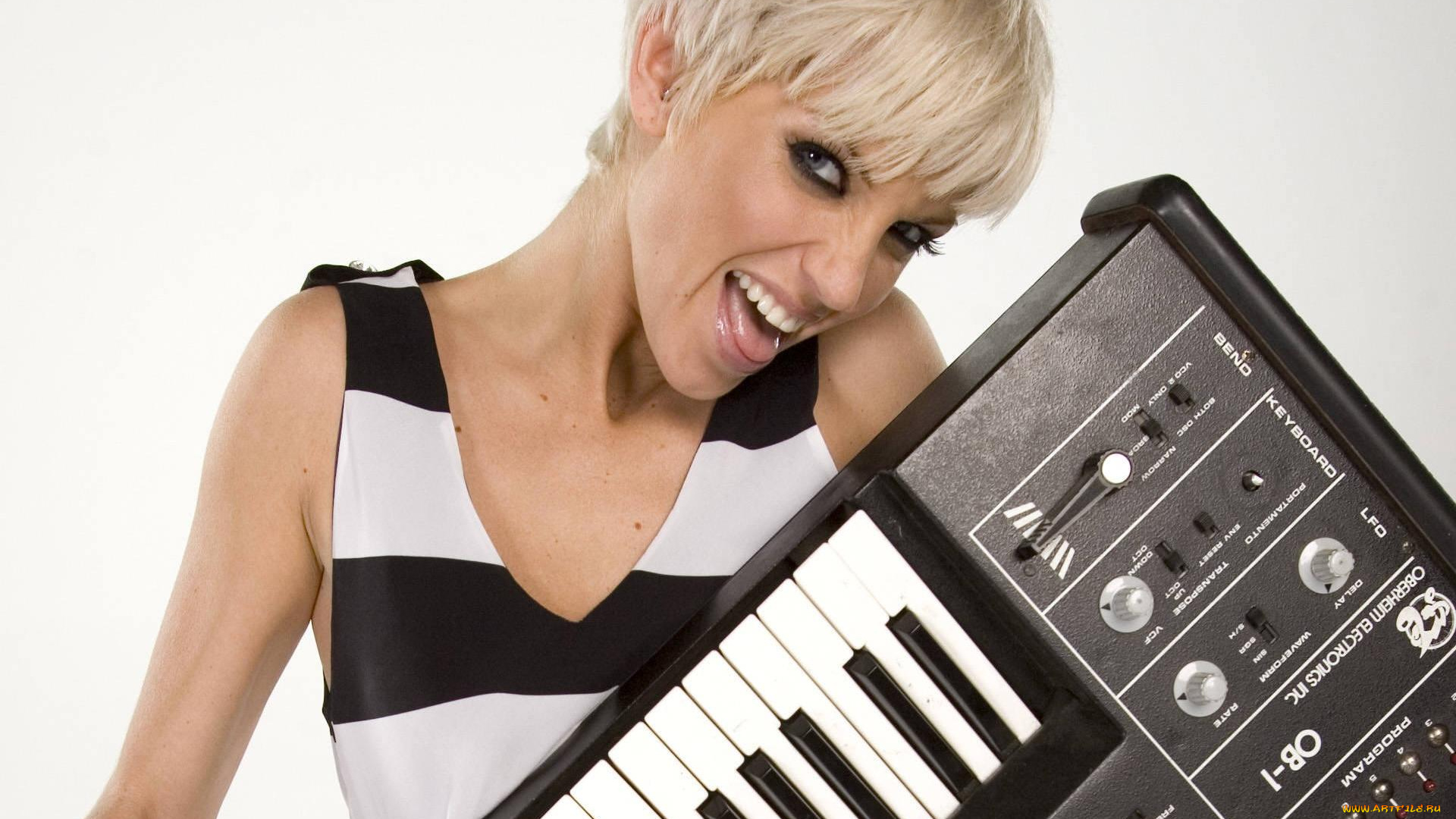 девушки, sarah, harding, клавиши, топ, блондинка, сара, хардинг