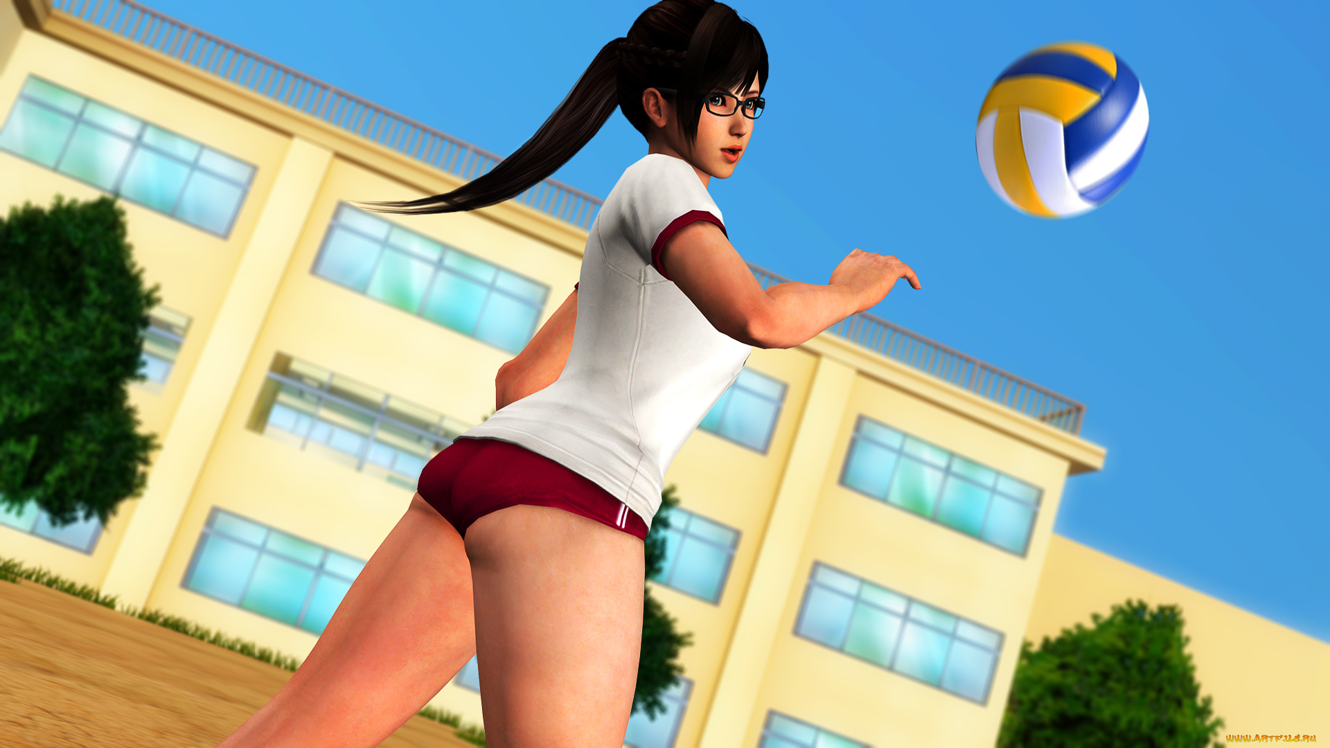 3д, графика, аниме, , anime, девушка, взгляд, фон