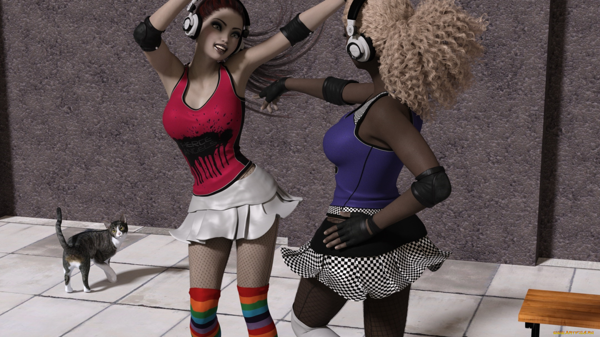 3д, графика, люди, , people, фон, взгляд, девушки