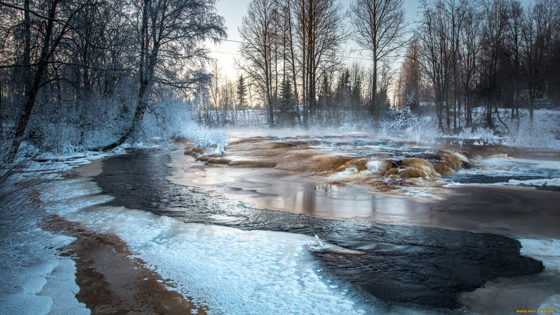 природа, зима, снег