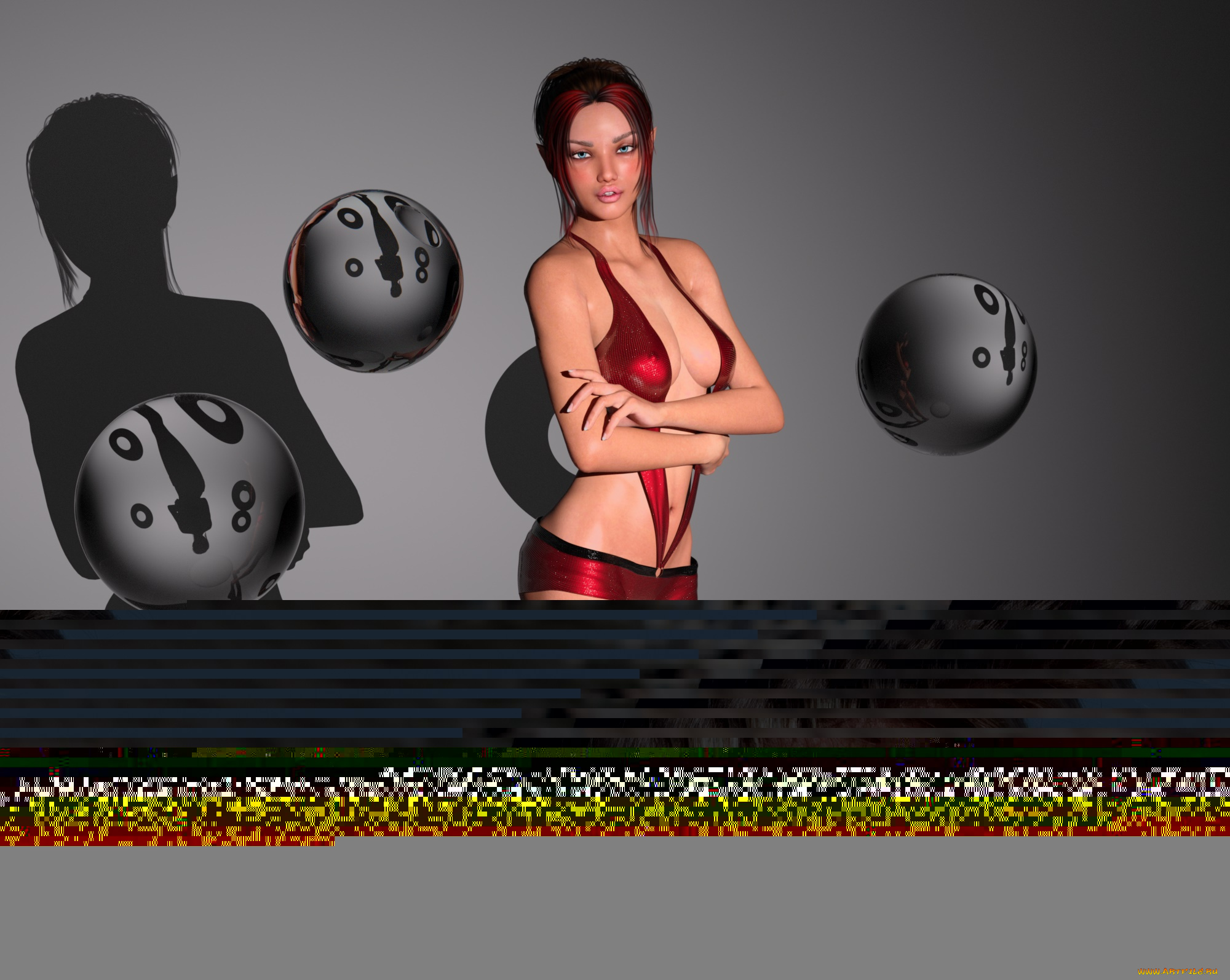 3д, графика, эльфы, , elves, фон, взгляд, эльфийка