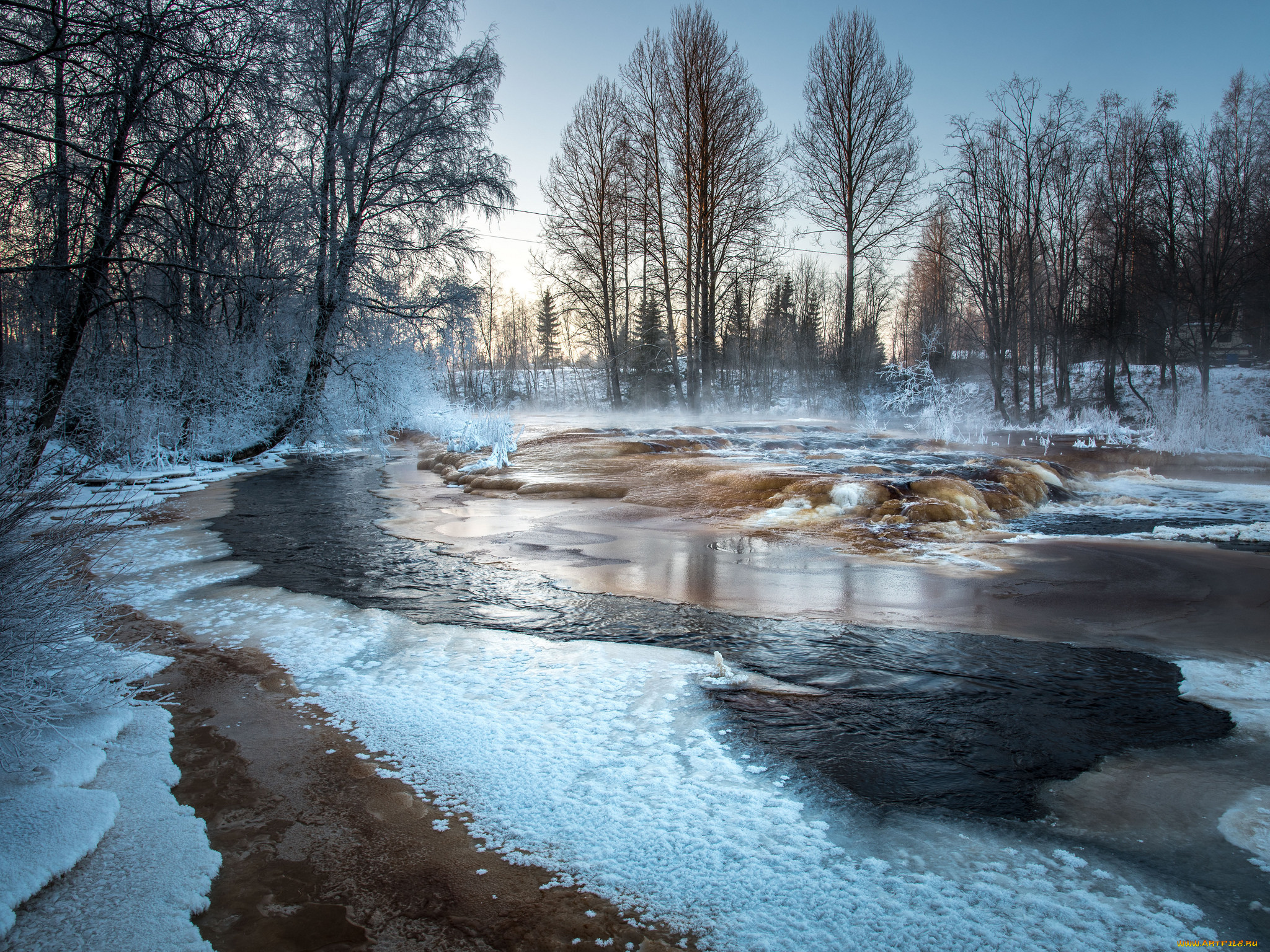 природа, зима, снег