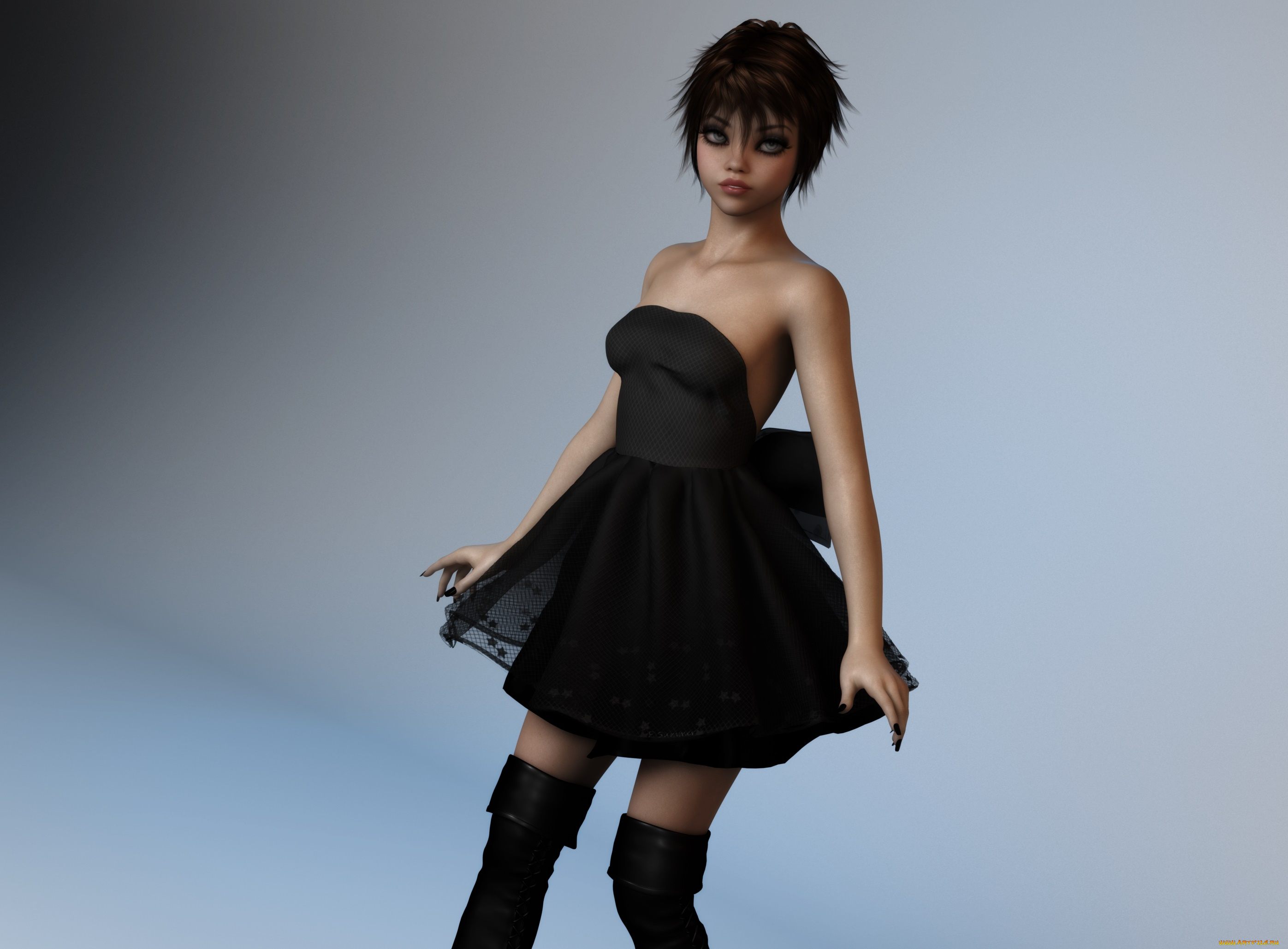 3д, графика, люди, , people, взгляд, фон, девушка