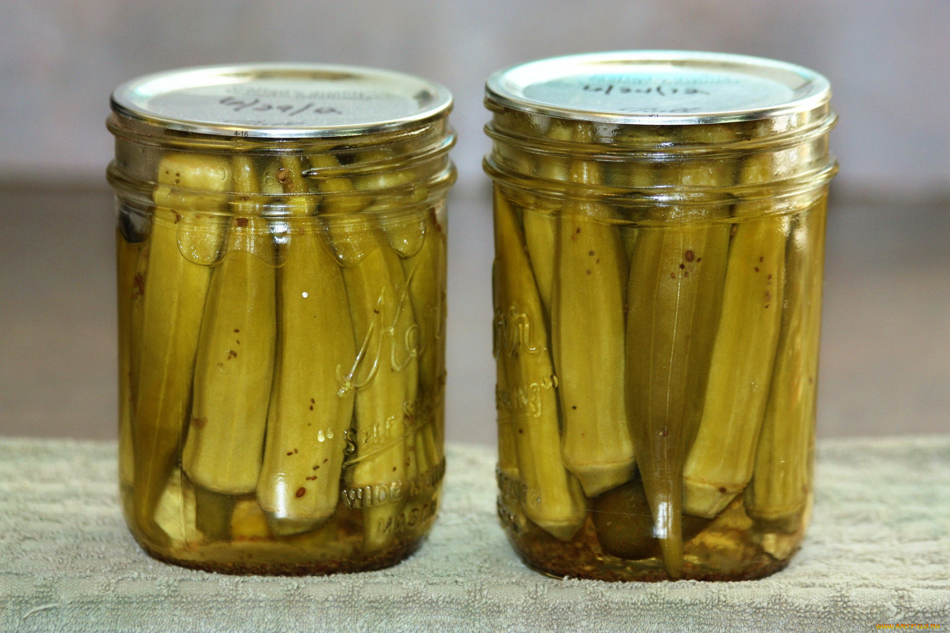 еда, консервация, окра, бамия