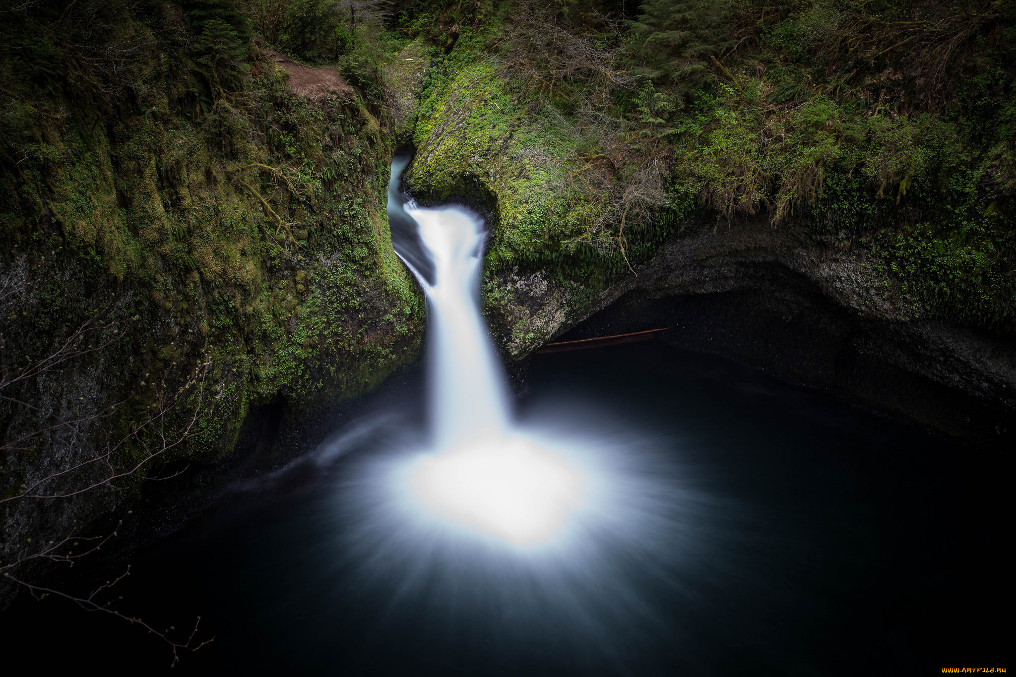 природа, водопады, лес, водопад, река